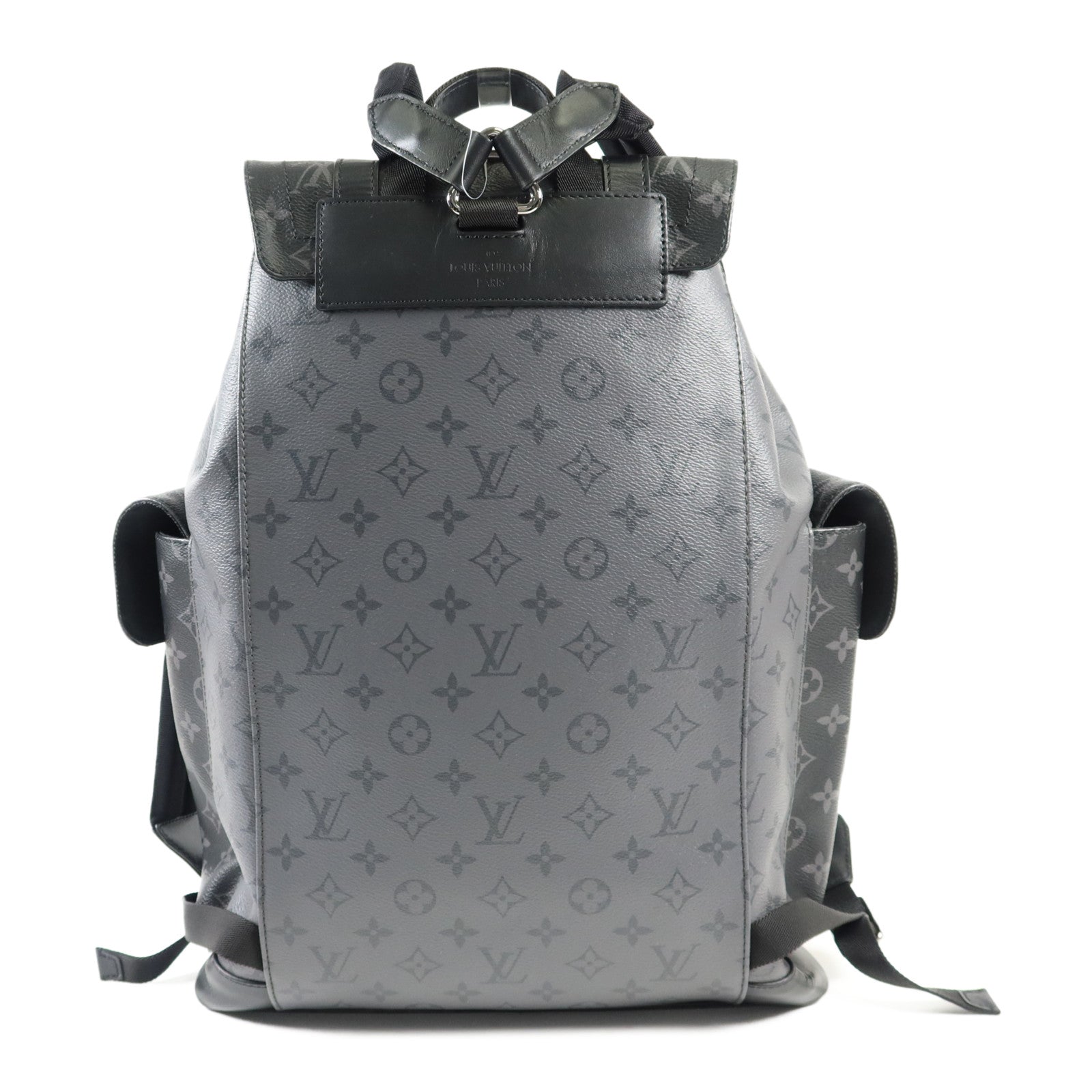LOUIS VUITTON Monogram Eclipse Christopher MM銀扣背包