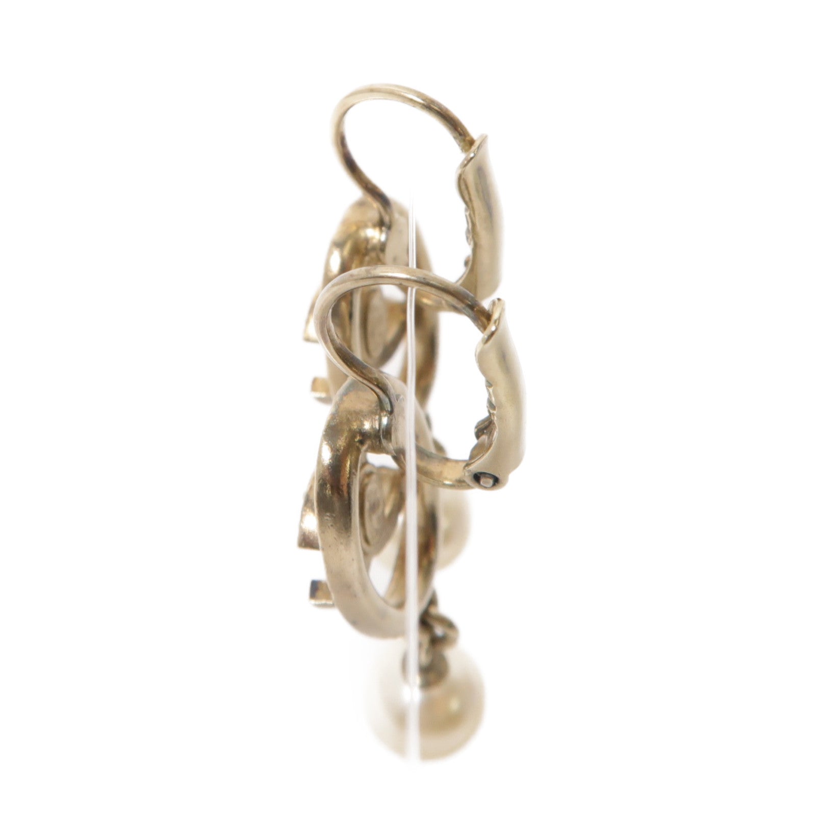 CHANEL 【激減優惠】金屬/PVC Earrings耳環金色/白色