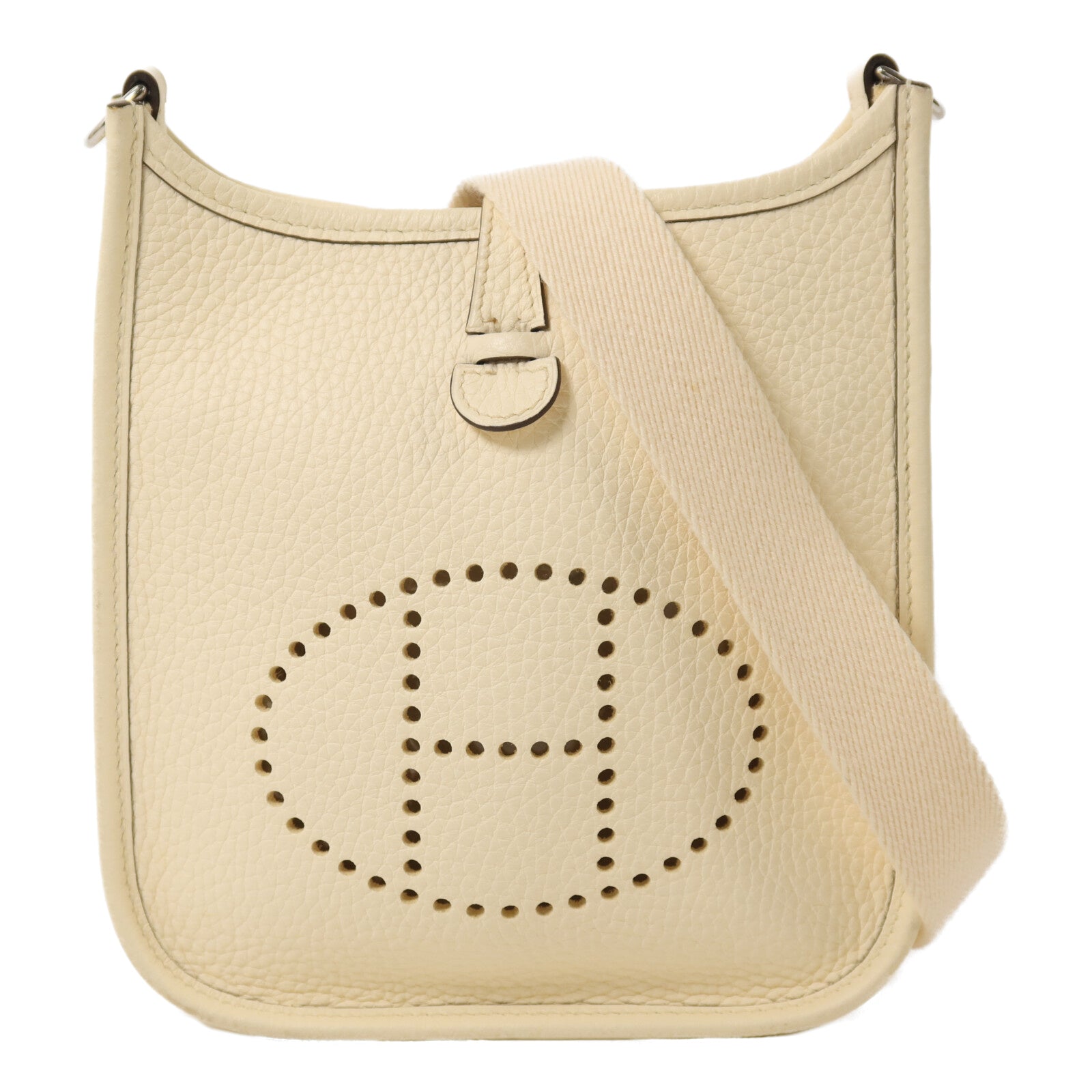 HERMES Clemence皮革Evelyne TPM銀扣肩背袋Nata