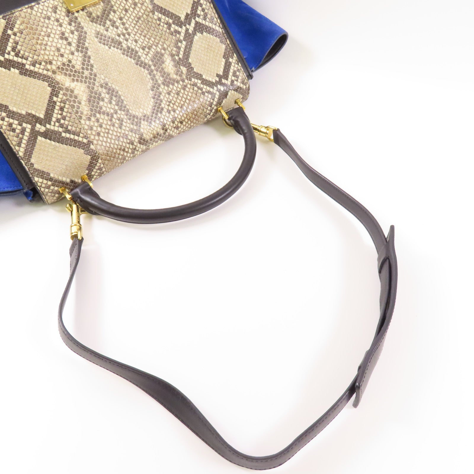 CELINE 【激減優惠】牛皮皮革/蛇皮皮革/麂皮皮革Trapeze金扣手挽肩背兩用袋