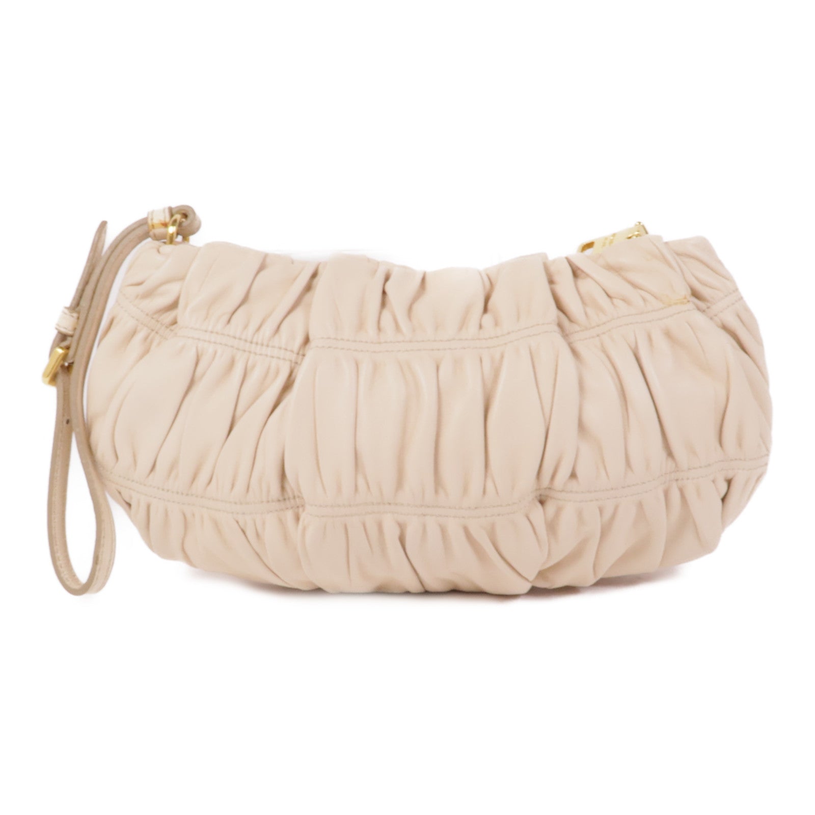 PRADA 皮革Pouch金扣手拿包