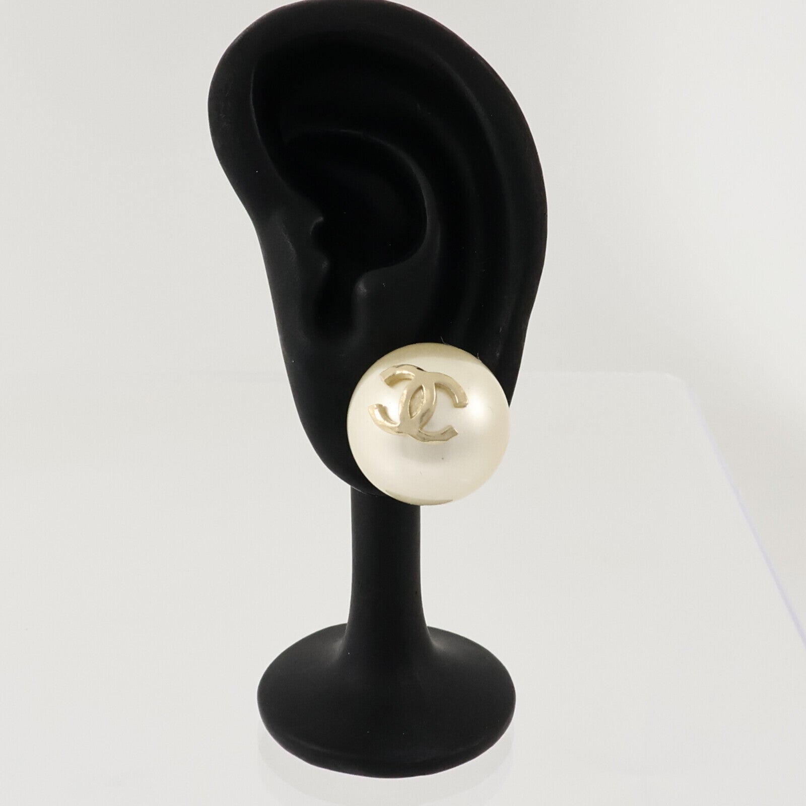 CHANEL PVC/金屬Pearl Earrings耳環