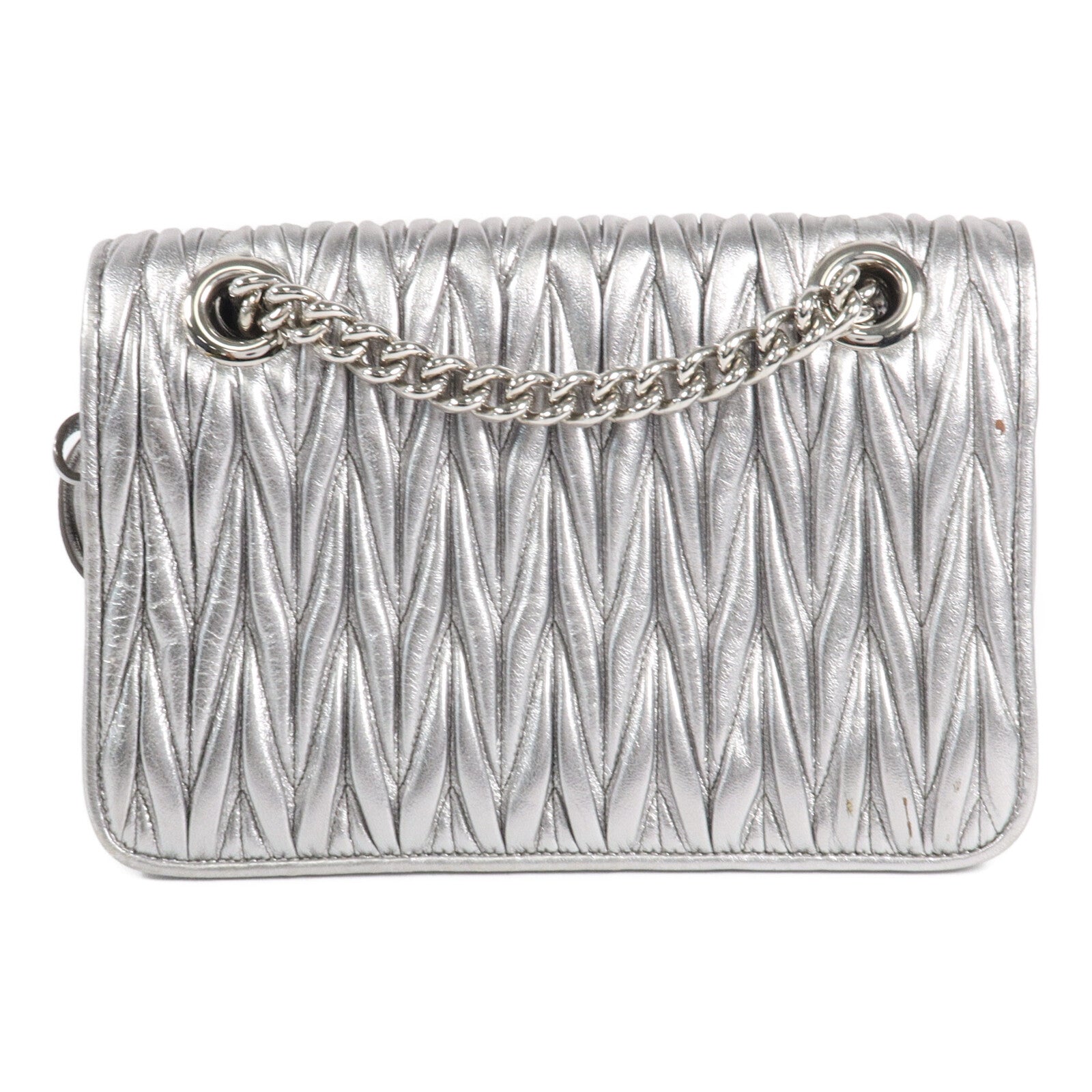 Miu Miu 牛皮皮革Chain Shoulder鏈帶肩背袋