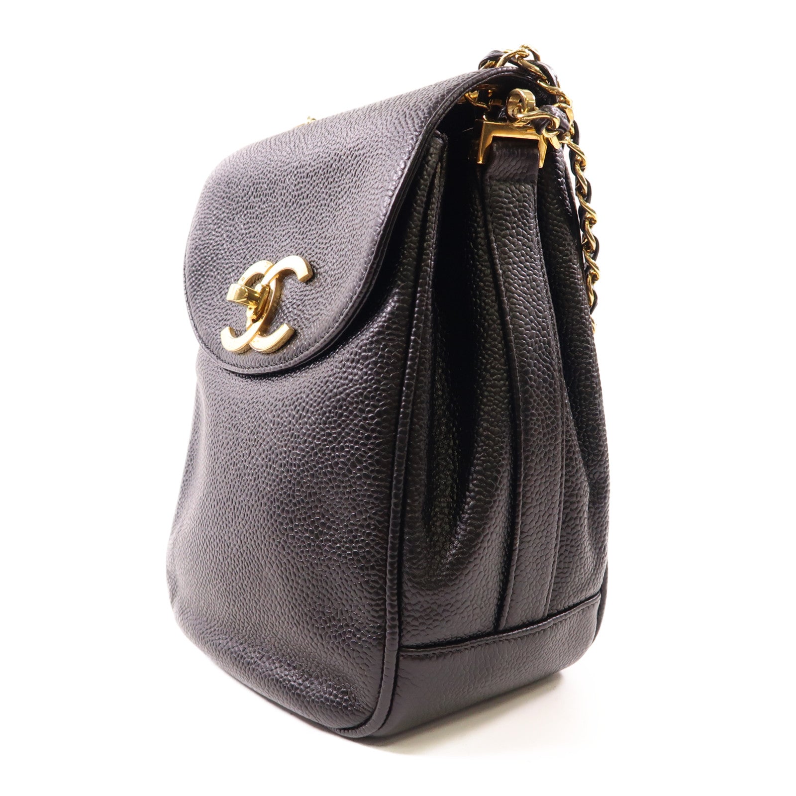CHANEL 牛皮皮革Chain Shoulder金扣肩背袋