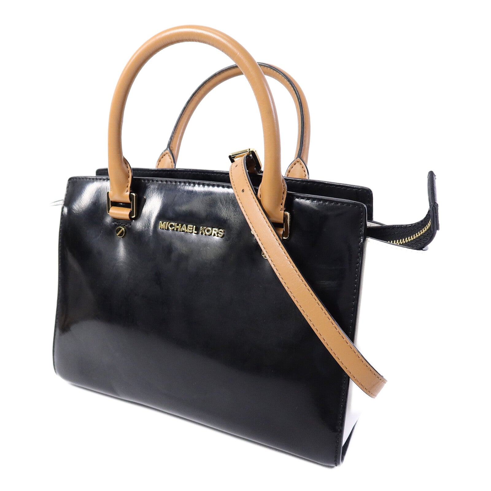 Michael Kors 漆皮皮革2 Way Shoulder Bag手挽肩背兩用袋
