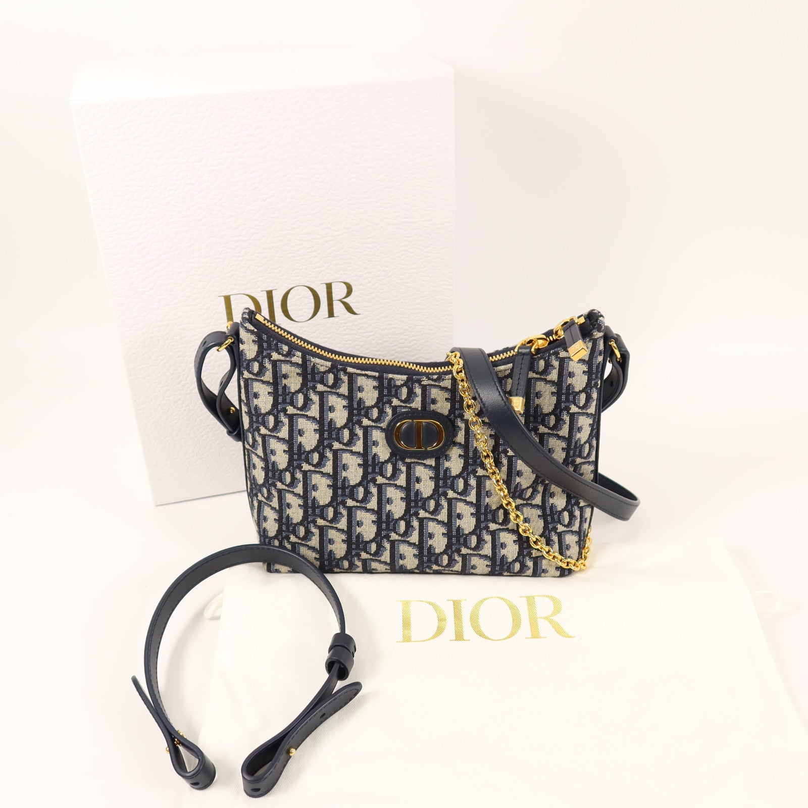Dior 帆布30Montaigne Diorling Mini Bag with Chain手挽肩背兩用袋
