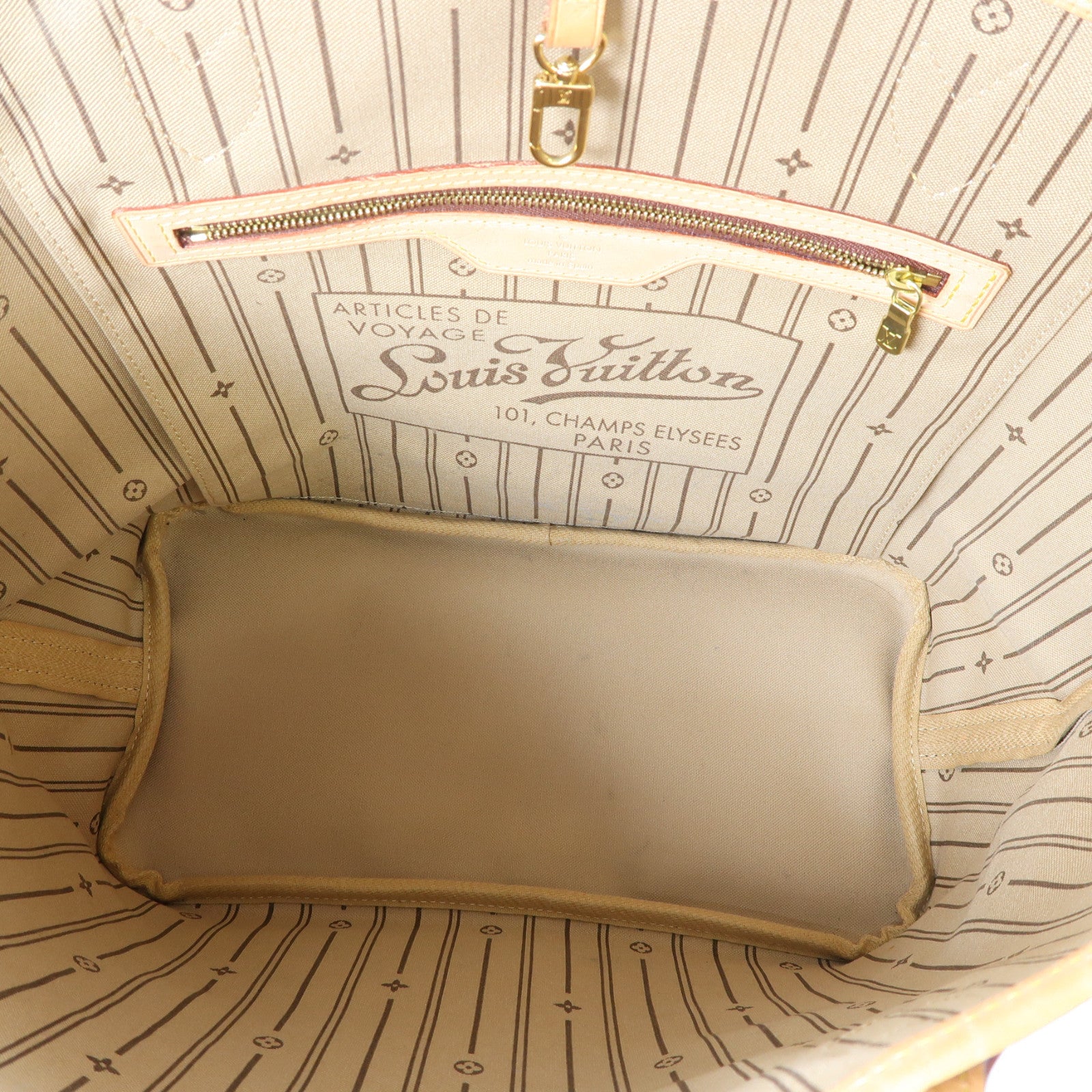 LOUIS VUITTON Monogram Neverfull MM金扣肩背袋啡色