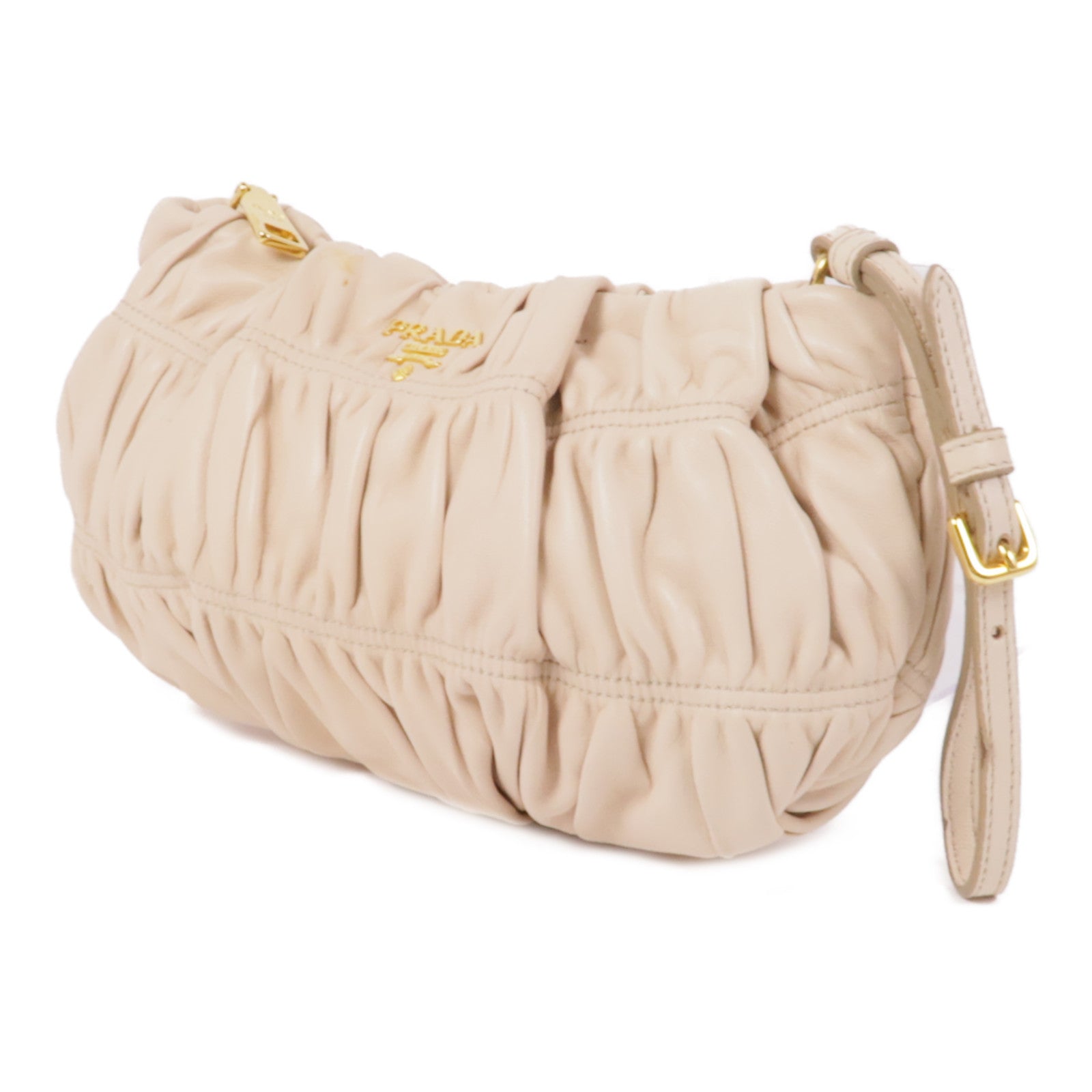 PRADA 皮革Pouch金扣手拿包