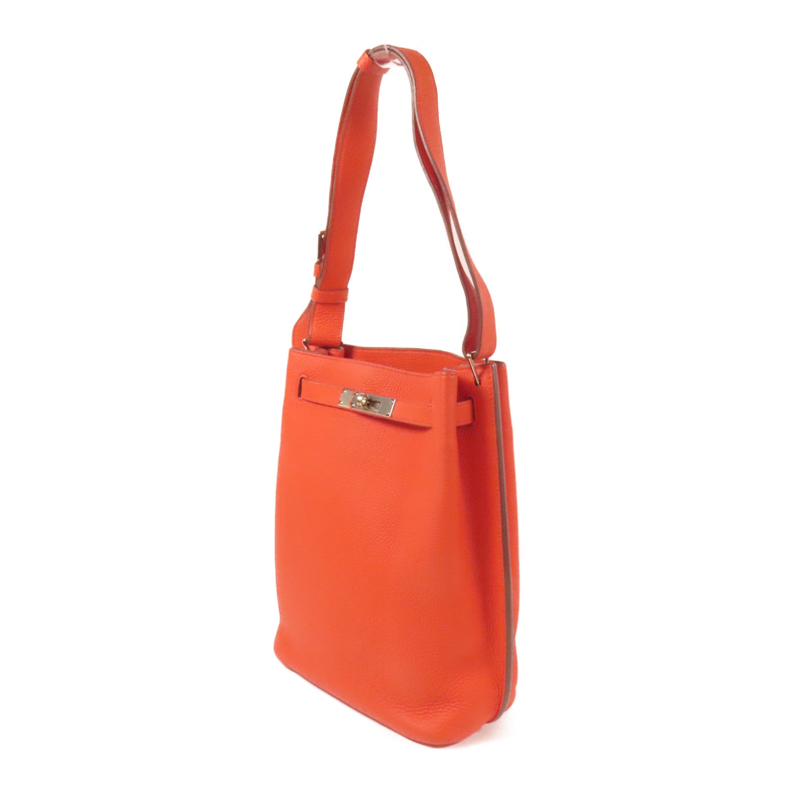 HERMES Togo皮革So Kelly 22銀扣肩背袋Capucine