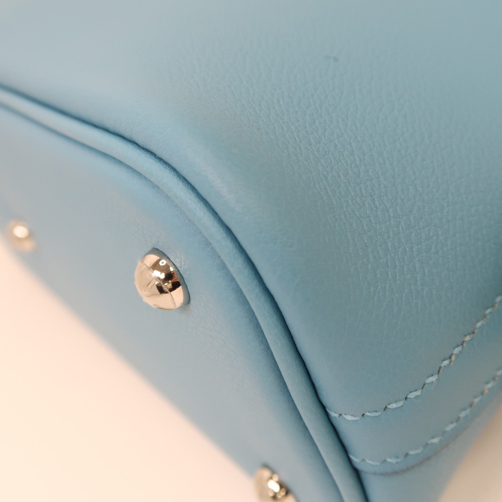 HERMES Evercolor皮革Bolide 1923 25銀扣手挽肩背兩用袋Bleu Atoll環礁藍色