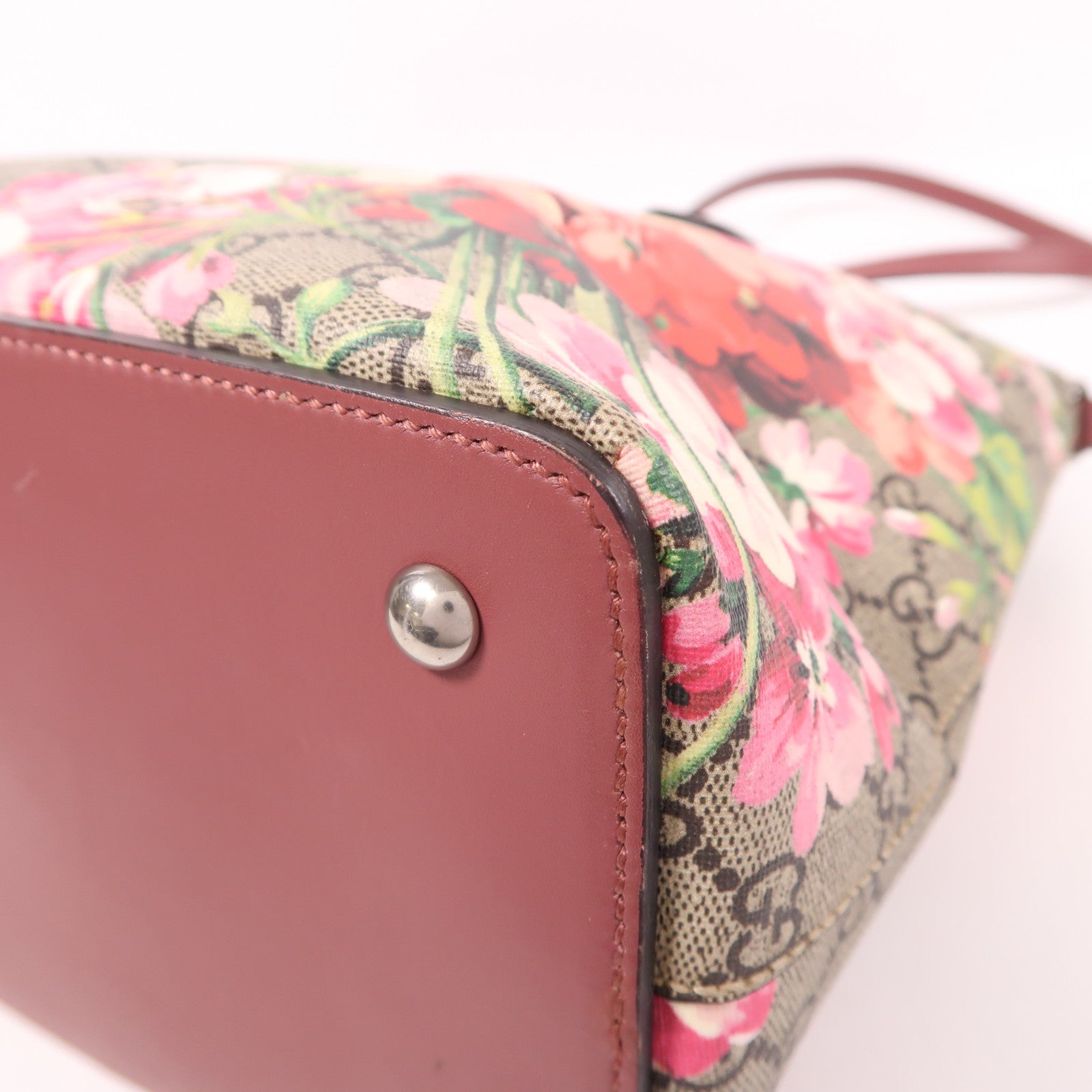 GUCCI 塗層帆布Shoulder Bag銀扣手挽肩背兩用袋