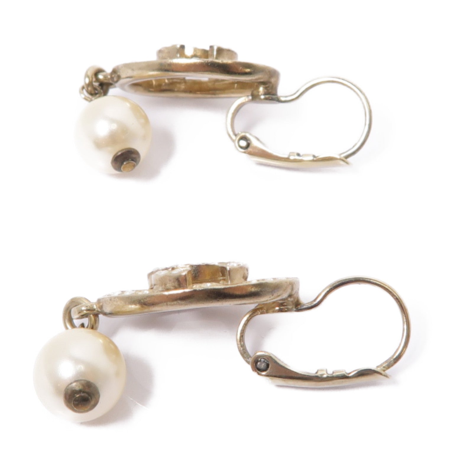 CHANEL 【激減優惠】金屬/PVC Earrings耳環金色/白色