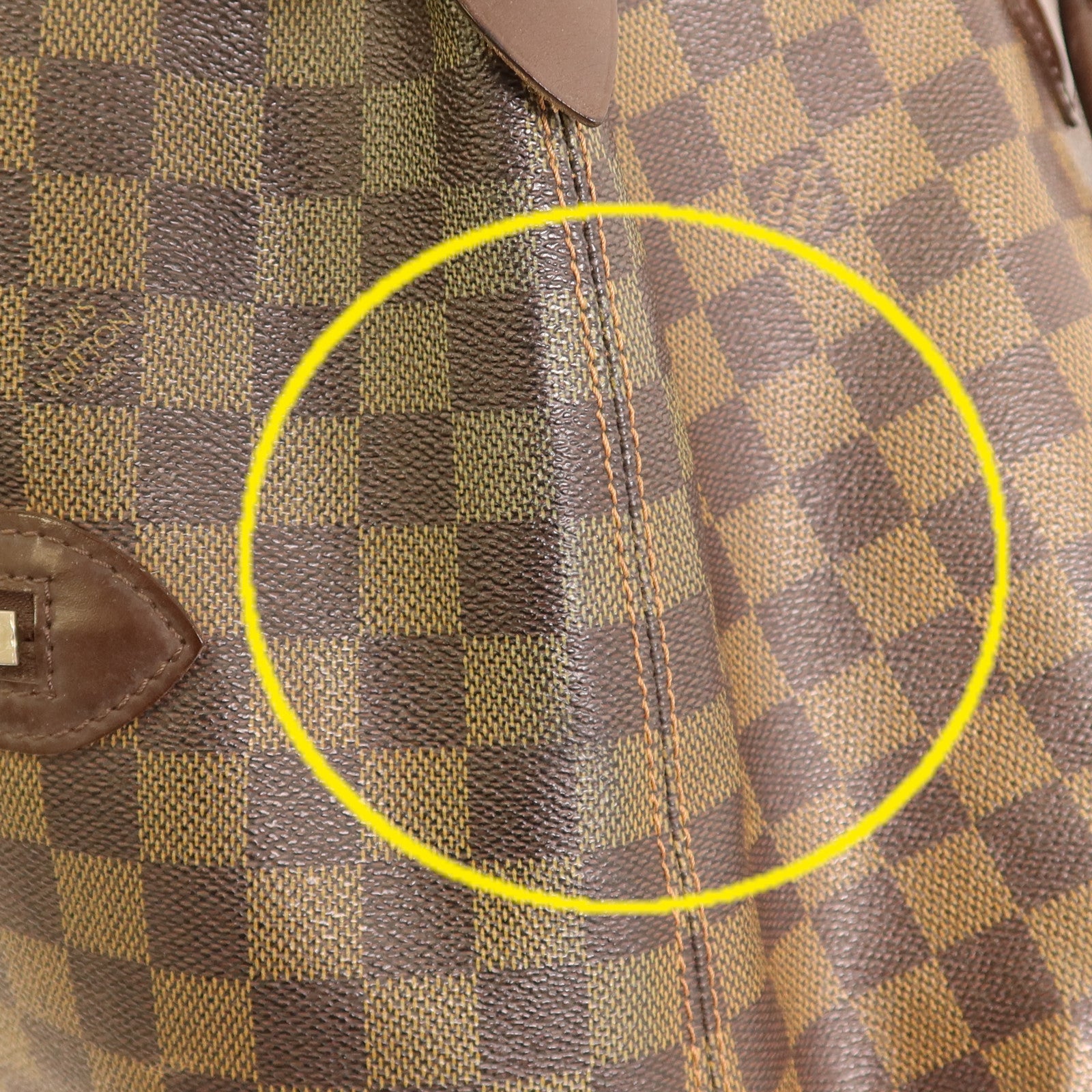LOUIS VUITTON 【激減優惠】Damier Saleya GM金扣肩背袋棕色