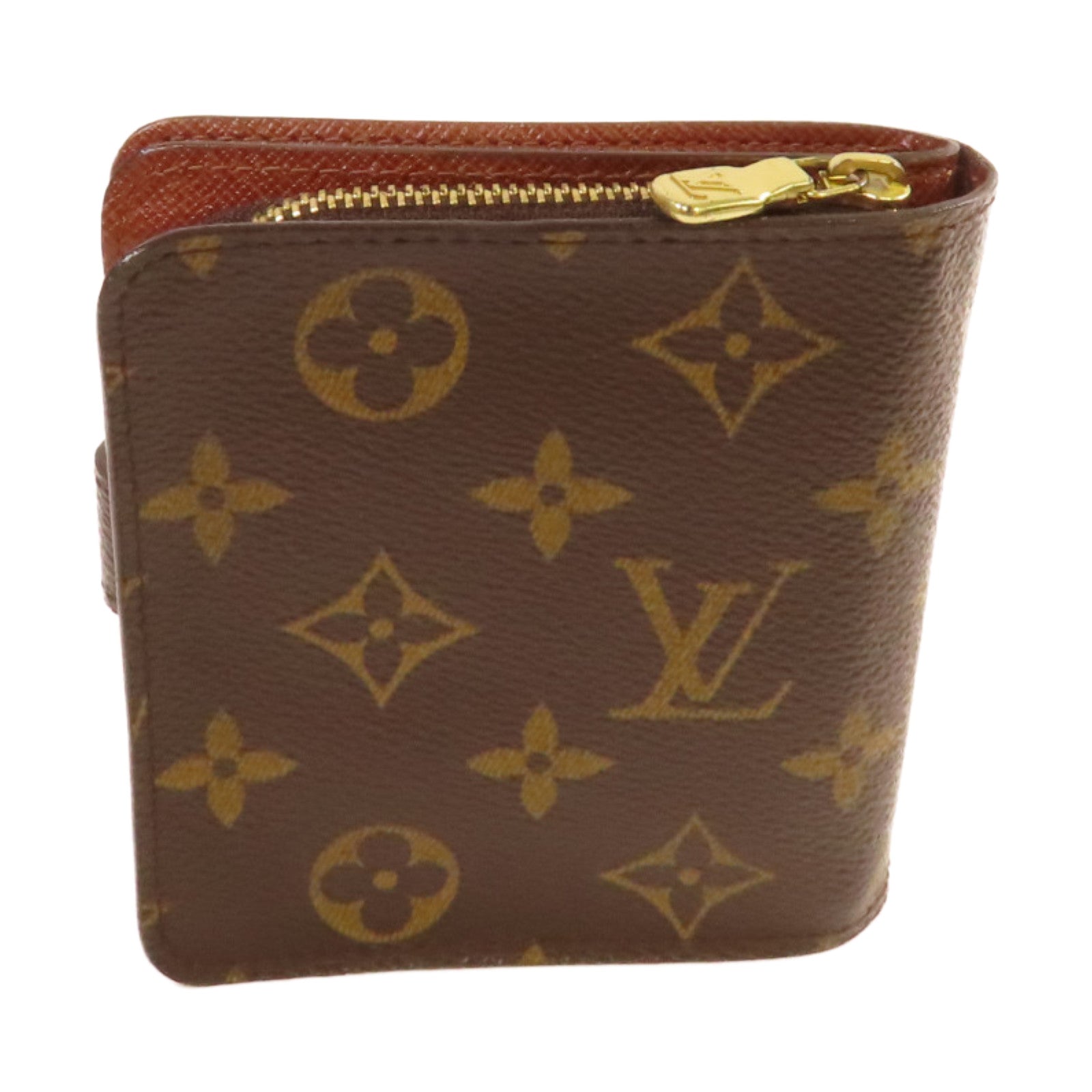 LOUIS VUITTON Monogram Compact Zip Wallet金扣錢包啡色