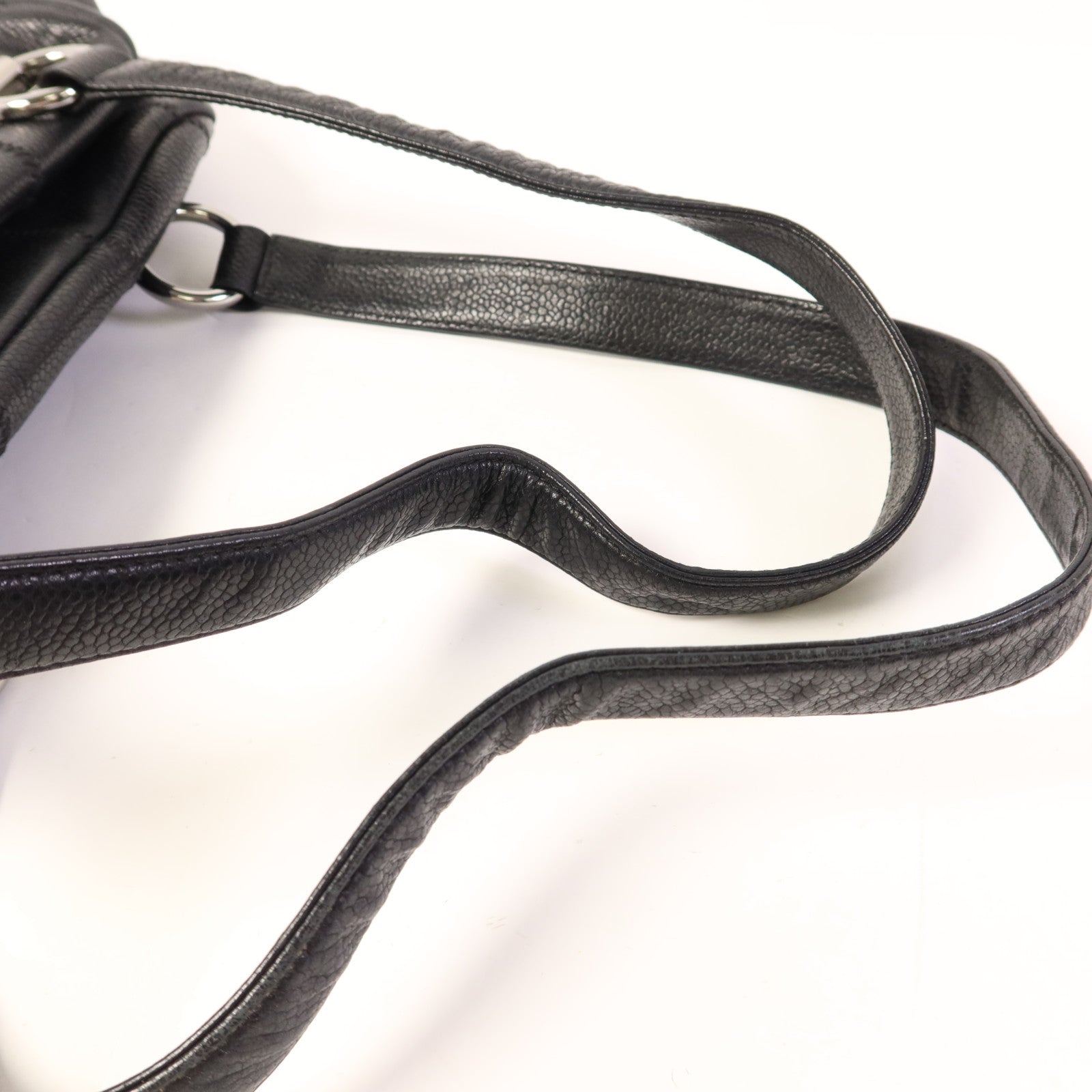 CHANEL 牛皮皮革Shoulder Bag銀扣肩背袋