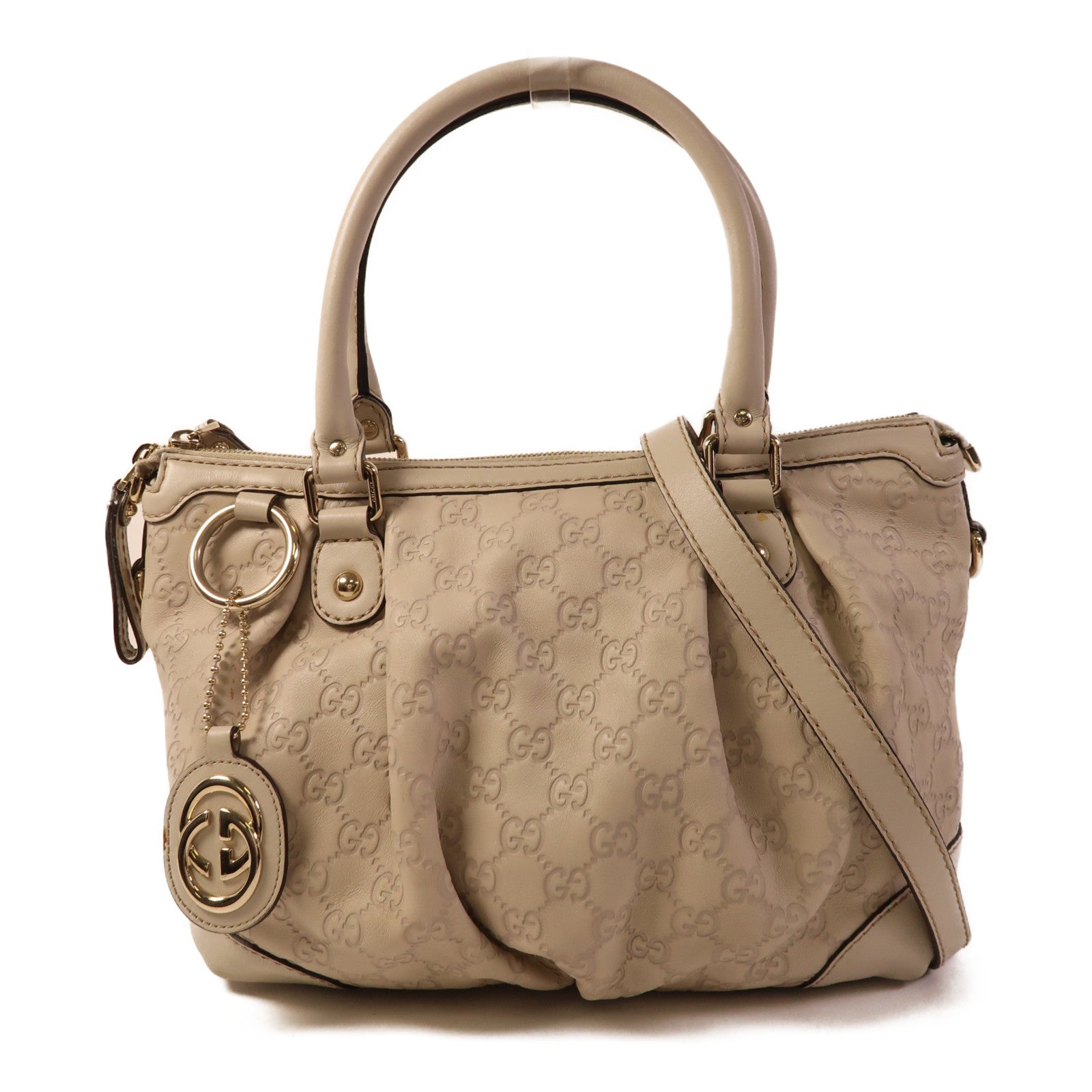 GUCCI 牛皮皮革2 Way Shoulder金扣手挽肩背兩用袋