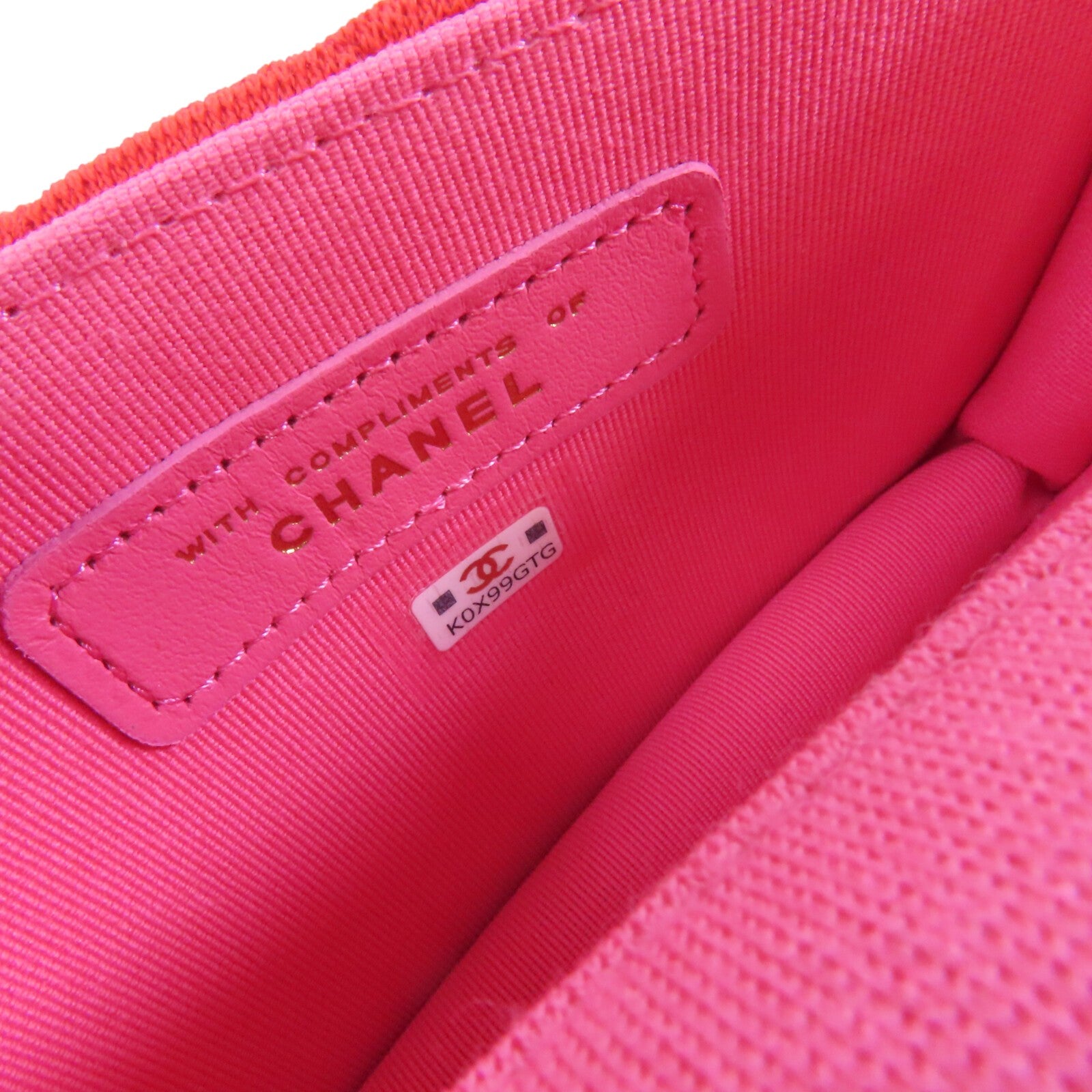 CHANEL 帆布Shoulder Bag金扣鏈帶肩背袋