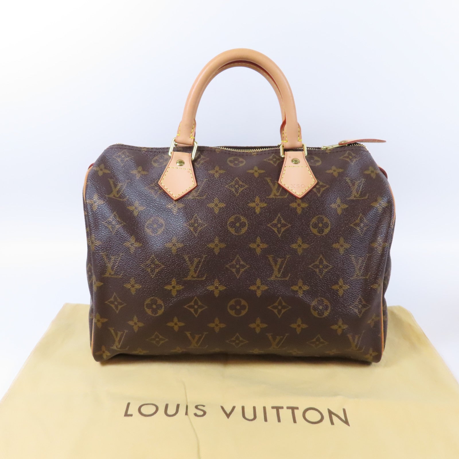 LOUIS VUITTON Monogram Speedy 30金扣手挽袋啡色