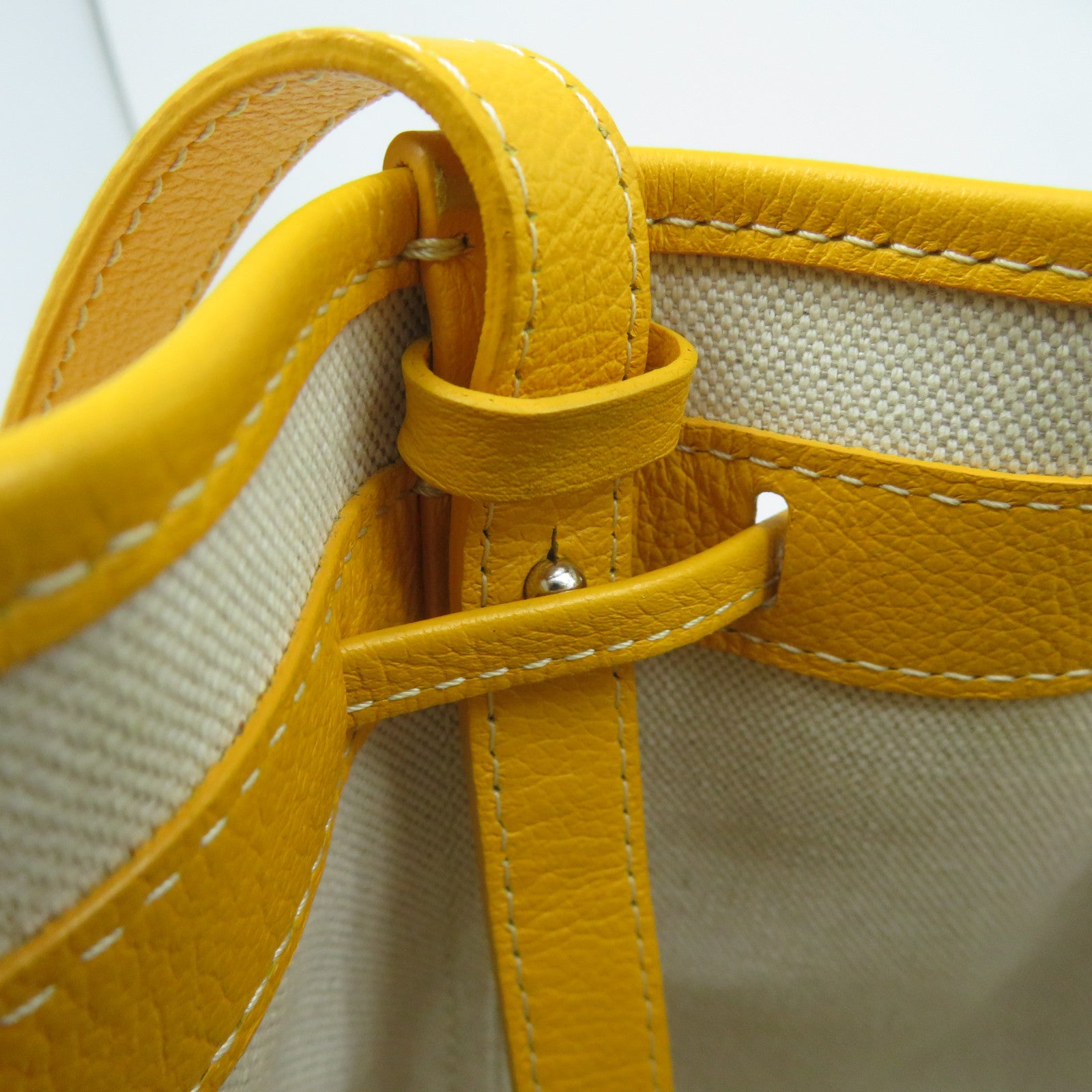 GOYARD 塗層帆布Petit Plot銀扣肩背袋黃色