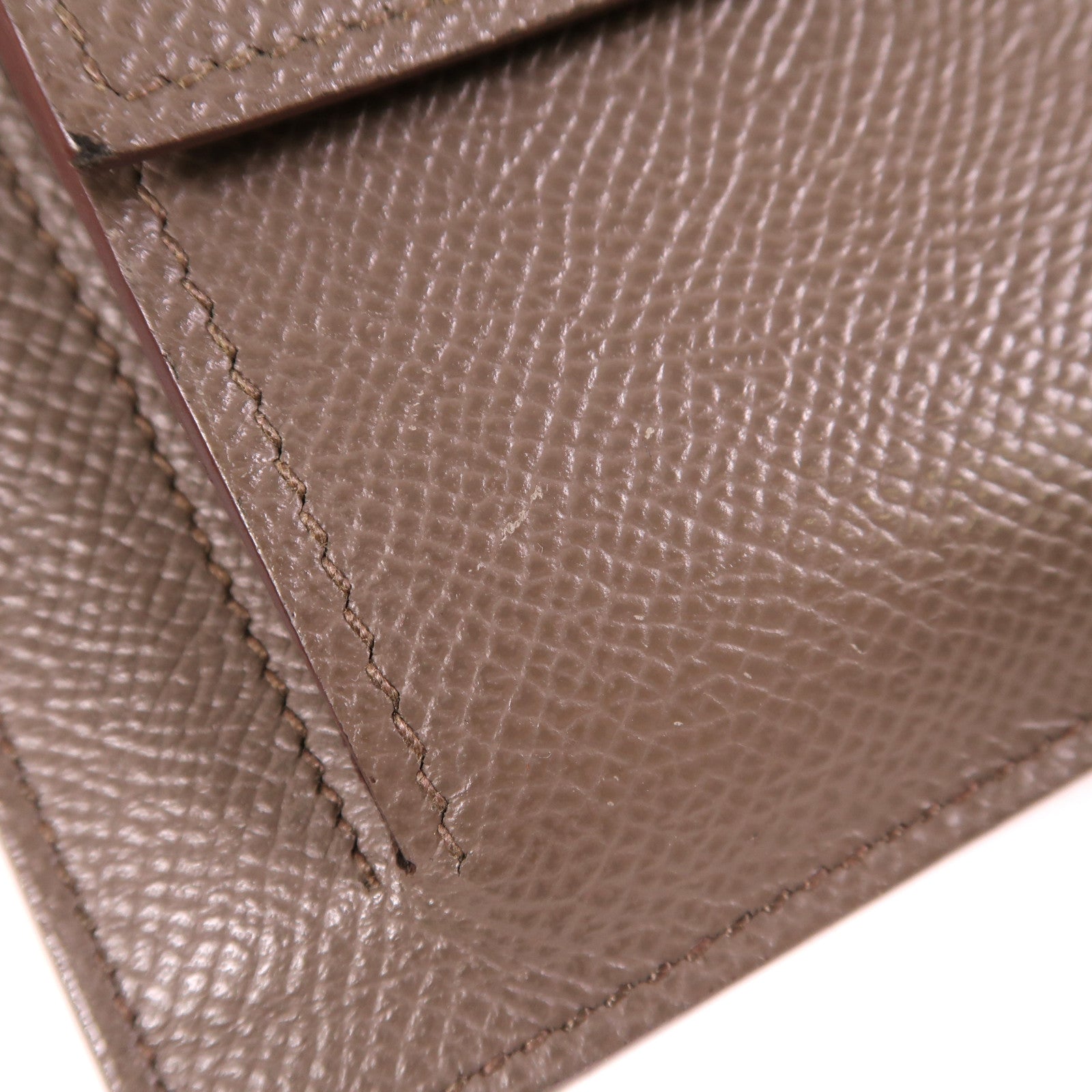 HERMES Epsom皮革Kelly Pocket金扣錢包Etain