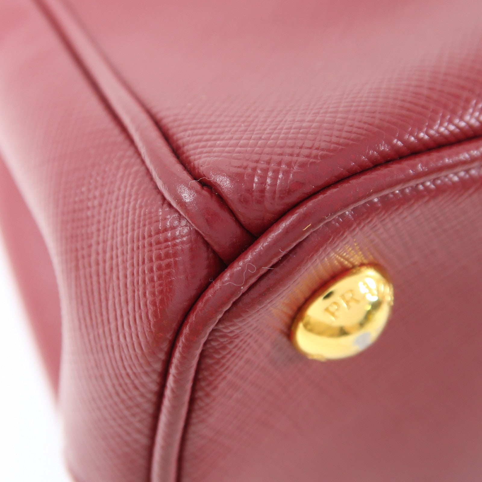 PRADA 【激減優惠】Saffiano皮革Galleria金扣手挽肩背兩用袋紅色