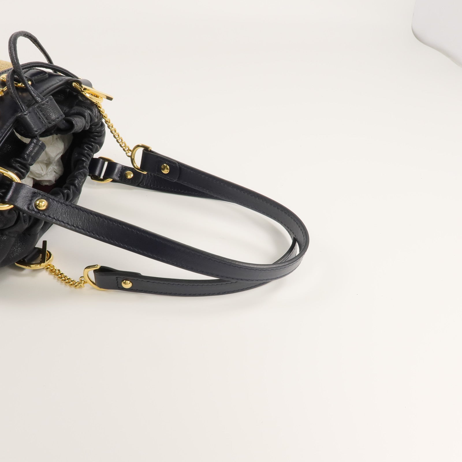GUCCI 牛皮皮革/帆布Horsebit 1955 Bucket Bag金扣手挽袋
