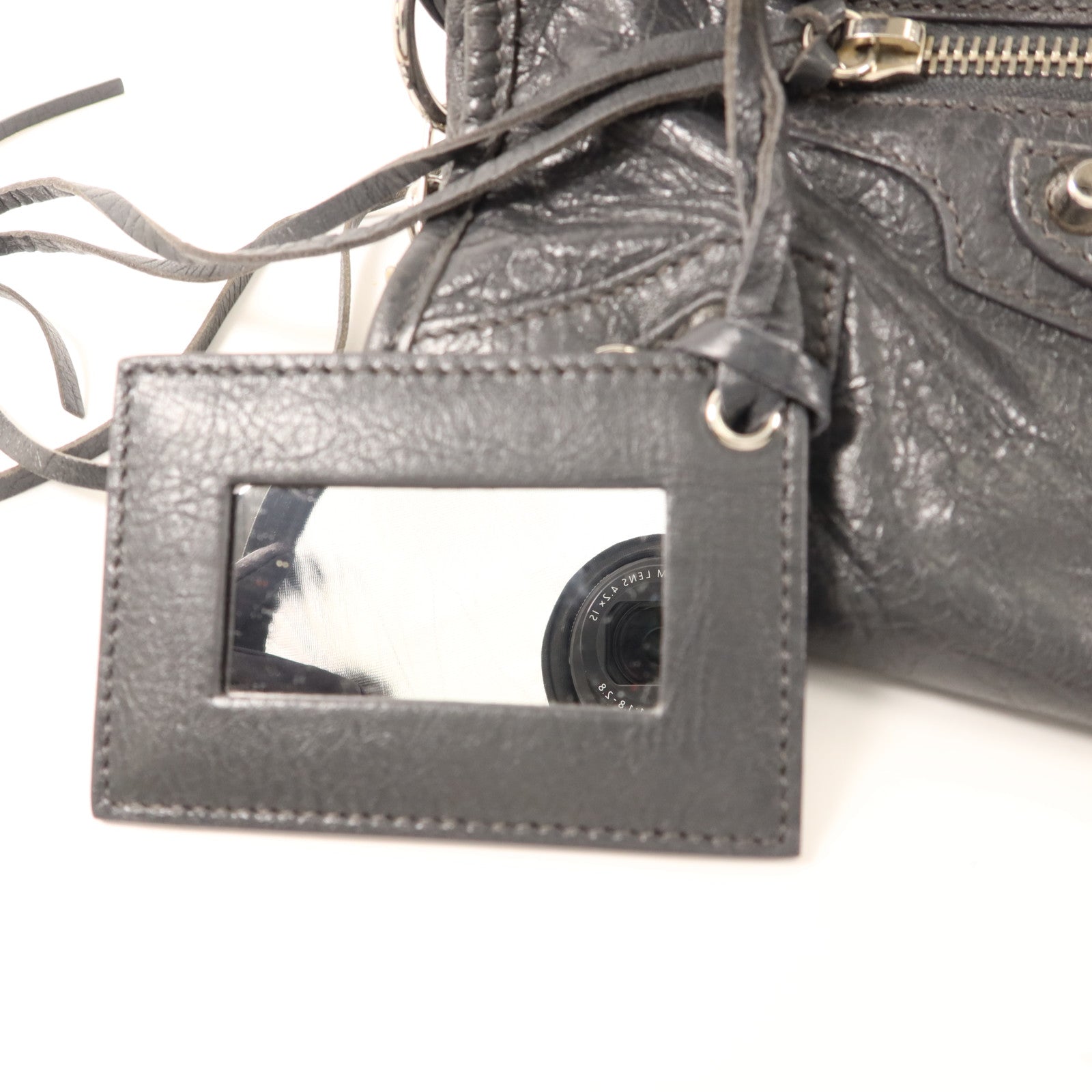 BALENCIAGA 羊皮皮革Mini City銀扣手挽肩背兩用袋