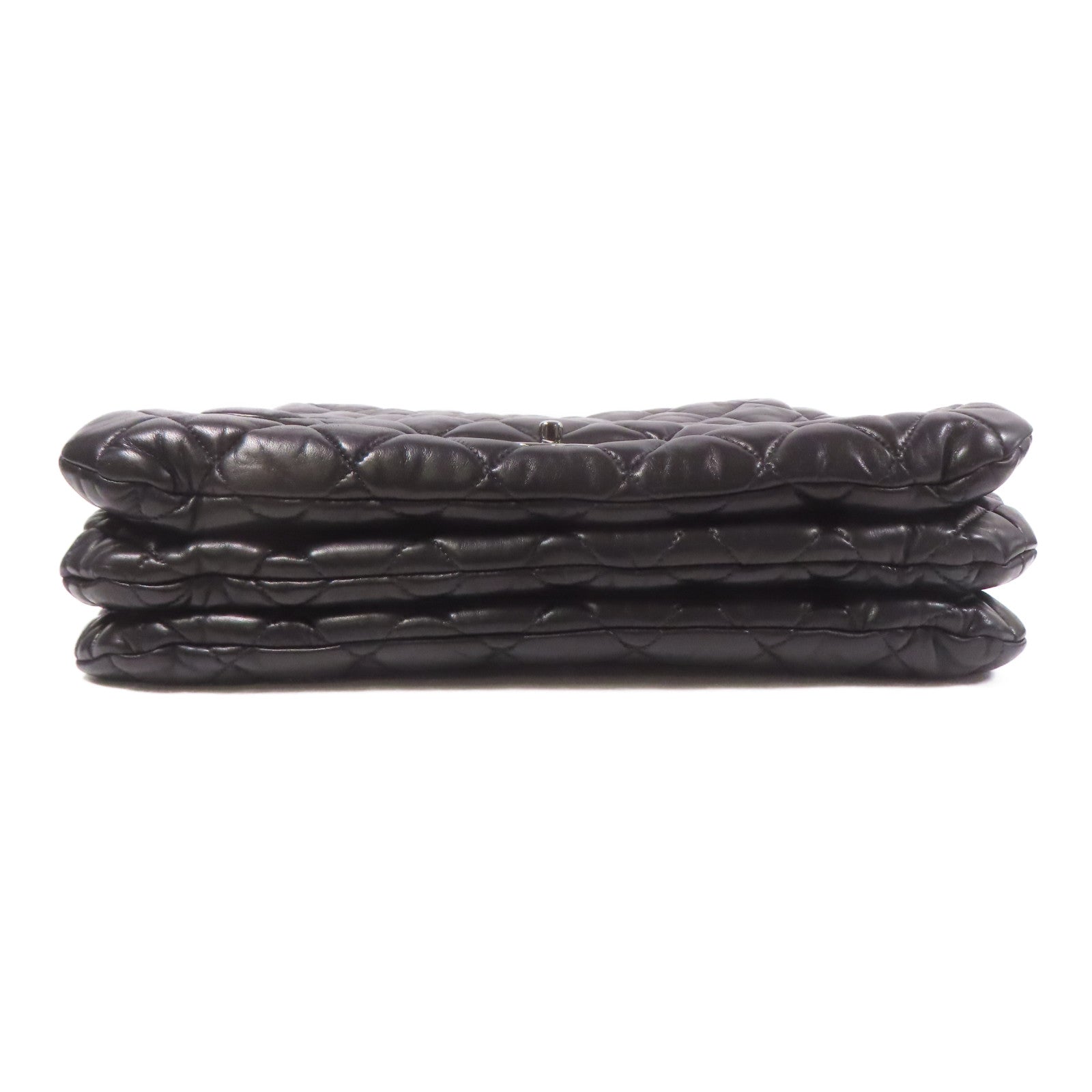 CHANEL 皮革3 Compartment Top Quilted銀扣鏈帶手挽肩背兩用袋