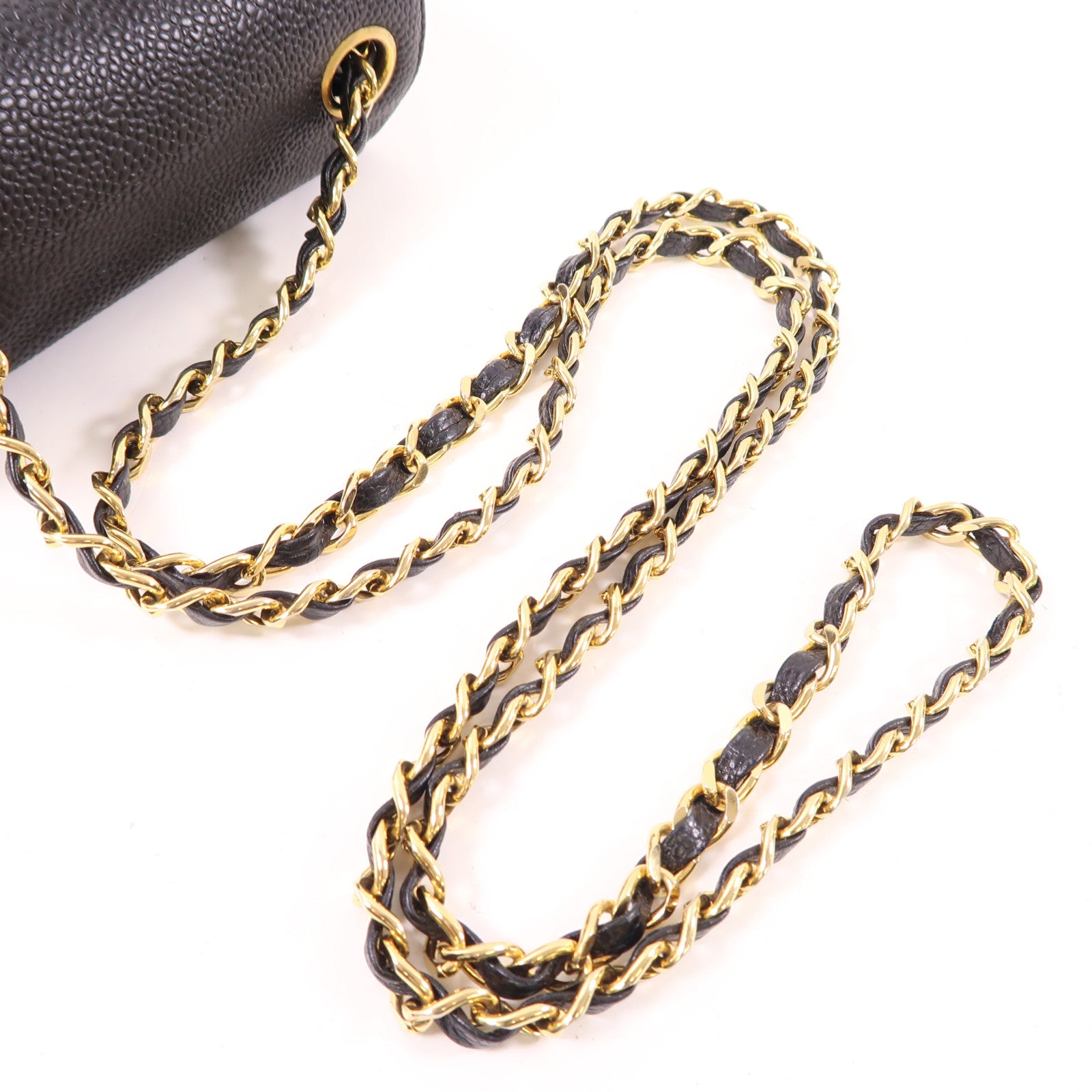 CHANEL 牛皮皮革Chain Shoulder金扣肩背袋