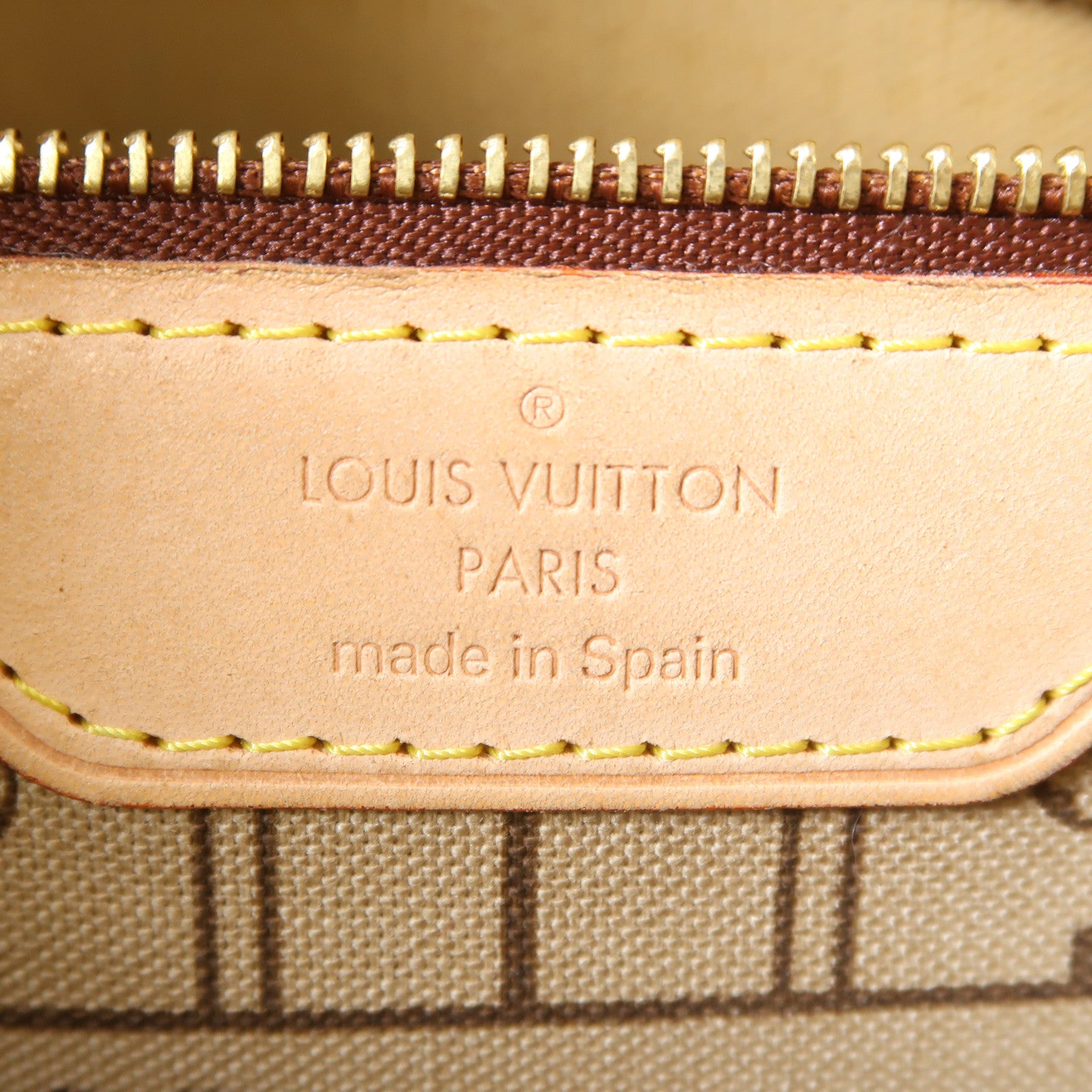 LOUIS VUITTON Monogram Neverfull MM金扣肩背袋啡色
