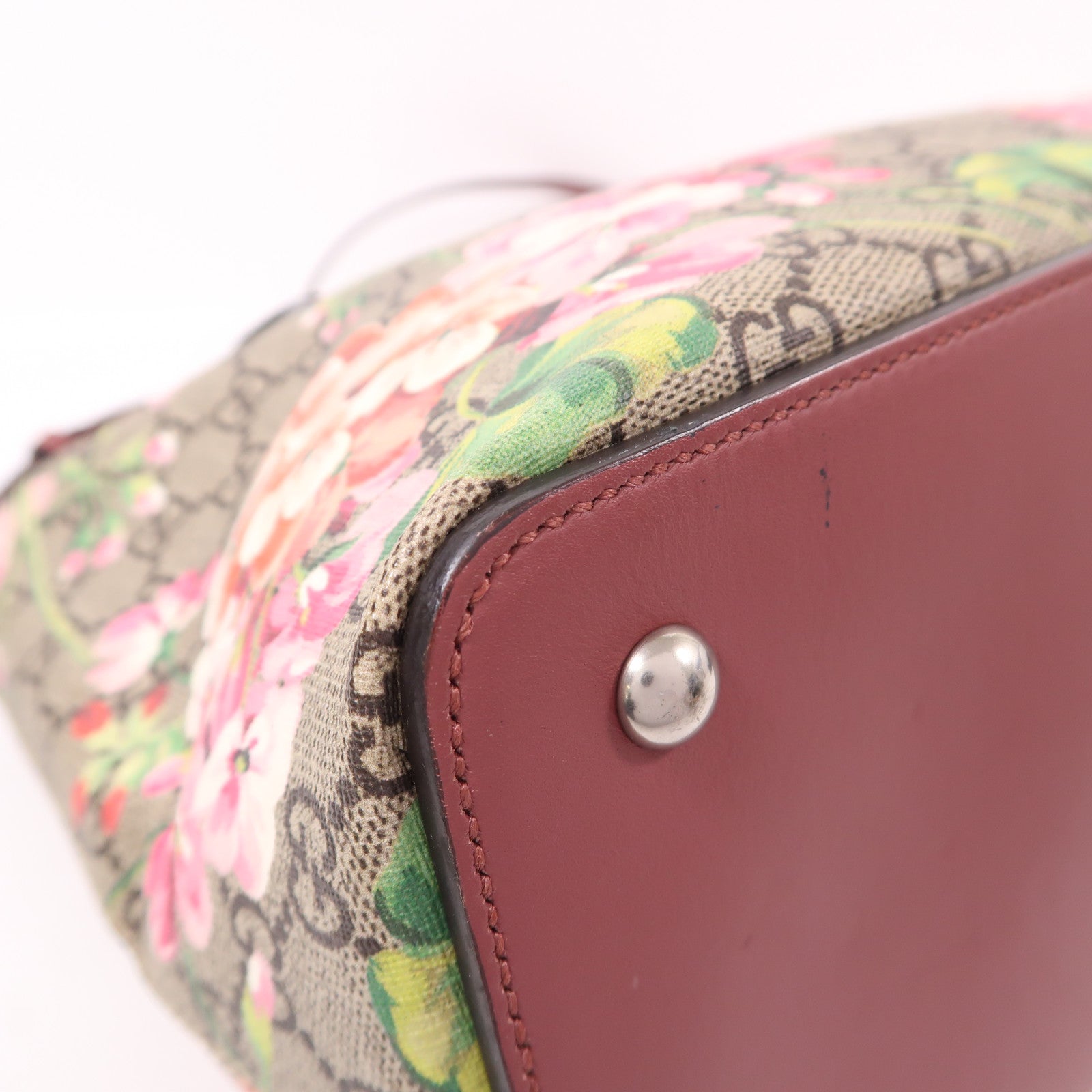 GUCCI 塗層帆布Shoulder Bag銀扣手挽肩背兩用袋