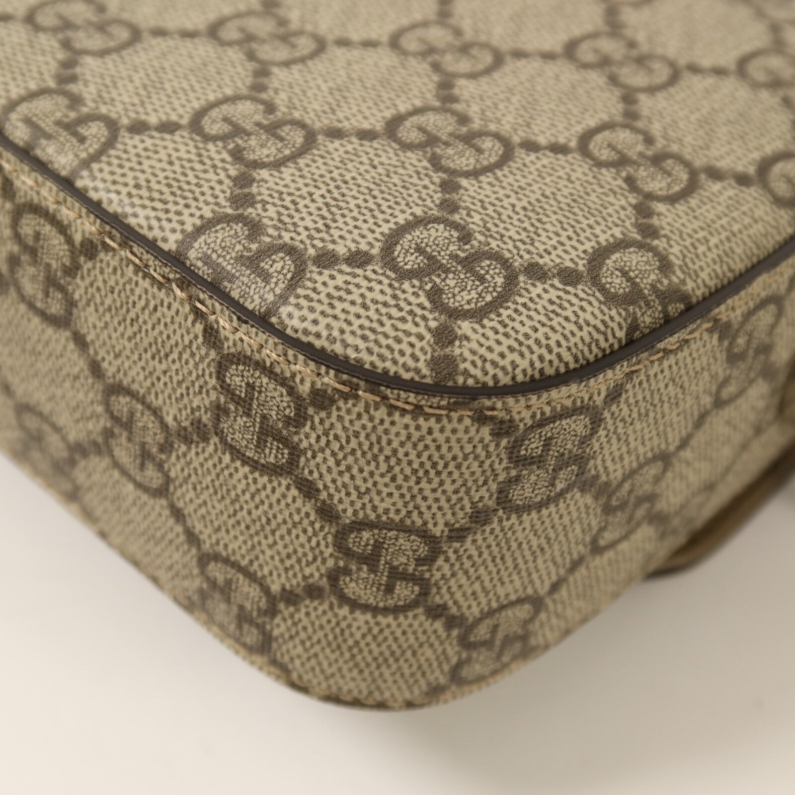 GUCCI 塗層帆布Petit GG Mini Bag銀扣鏈帶手挽肩背兩用袋