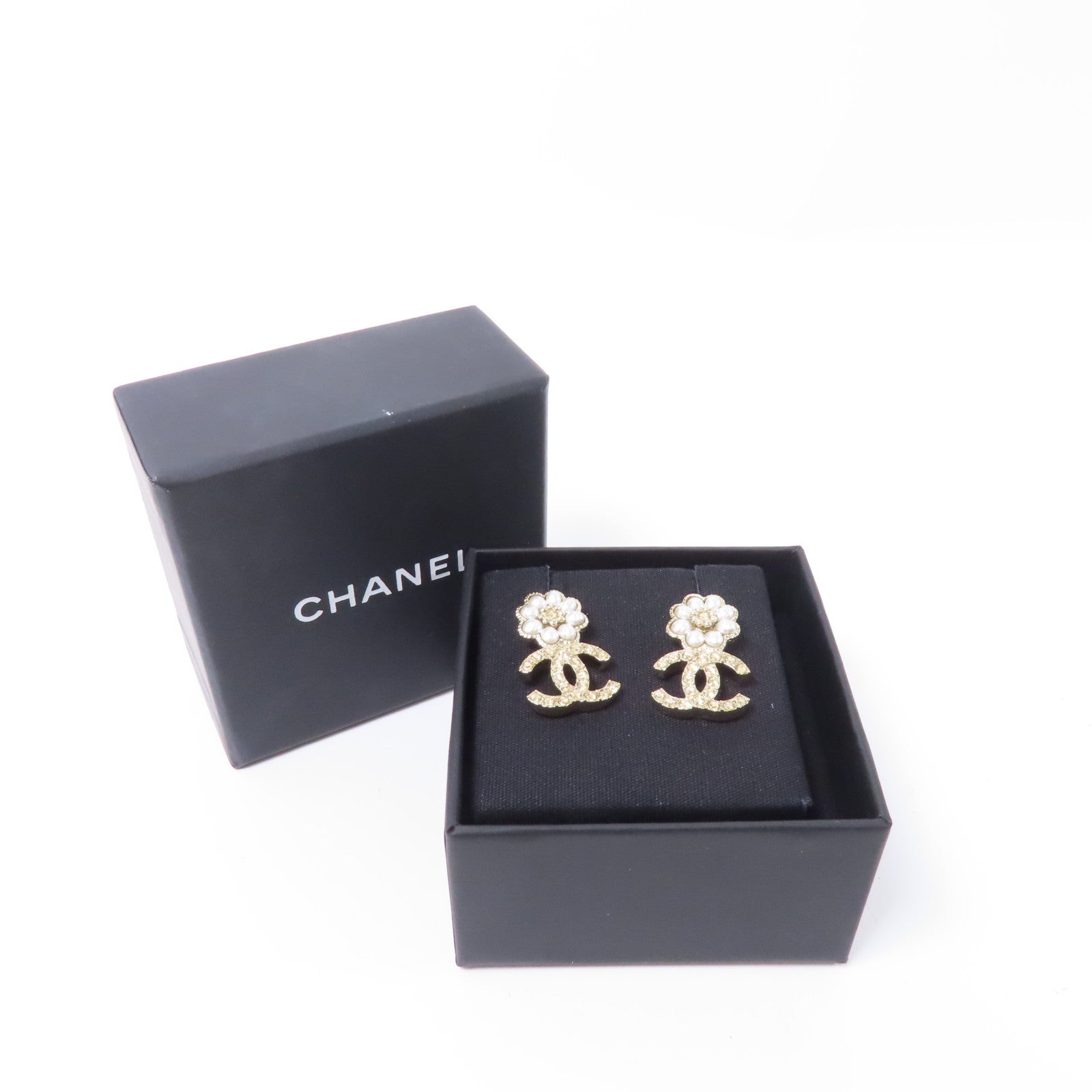 CHANEL PVC/金屬Earrings耳環白色/金色