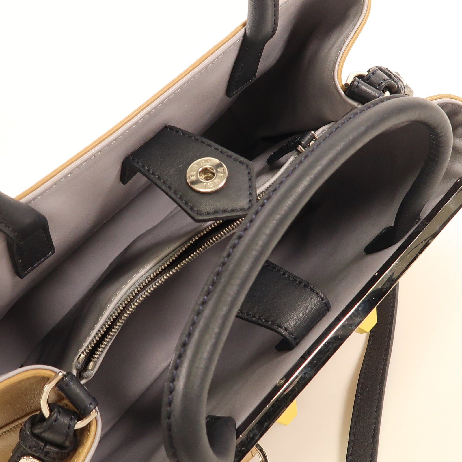 FENDI SHW 2 Jours Bag 2 Way Shoulder Handbag 03070249 Calfskin Leather Brown