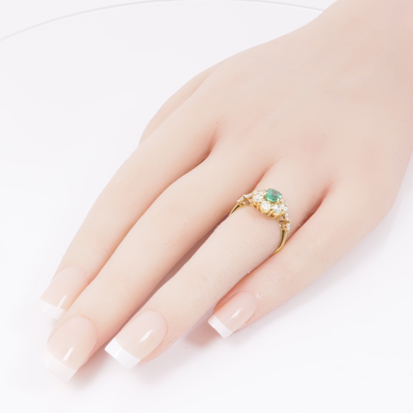 JEWELRY 【激減優惠】18K金Emerald/Diamond Ring綠寶石/鑽石戒指US#5.25