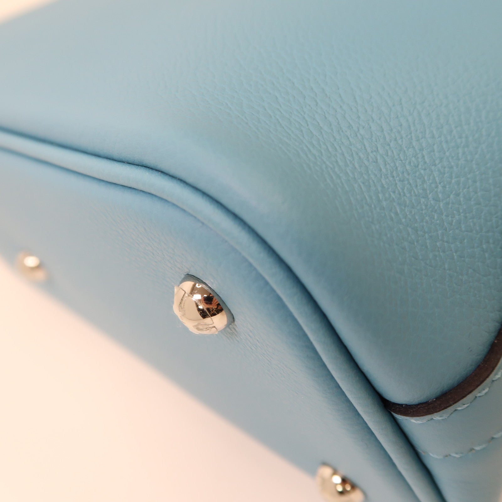 HERMES Evercolor皮革Bolide 1923 25銀扣手挽肩背兩用袋Bleu Atoll環礁藍色