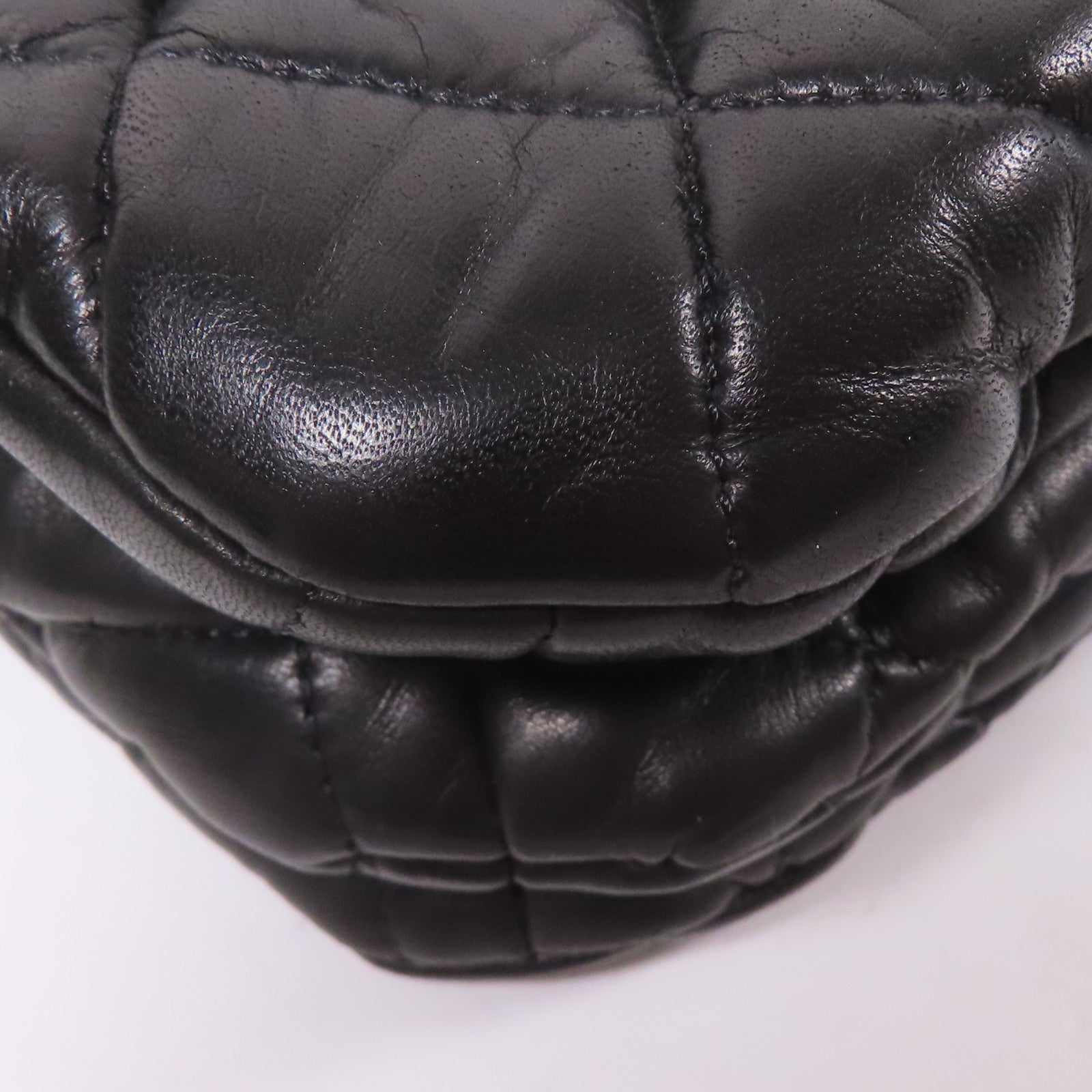 CHANEL 皮革3 Compartment Top Quilted銀扣鏈帶手挽肩背兩用袋