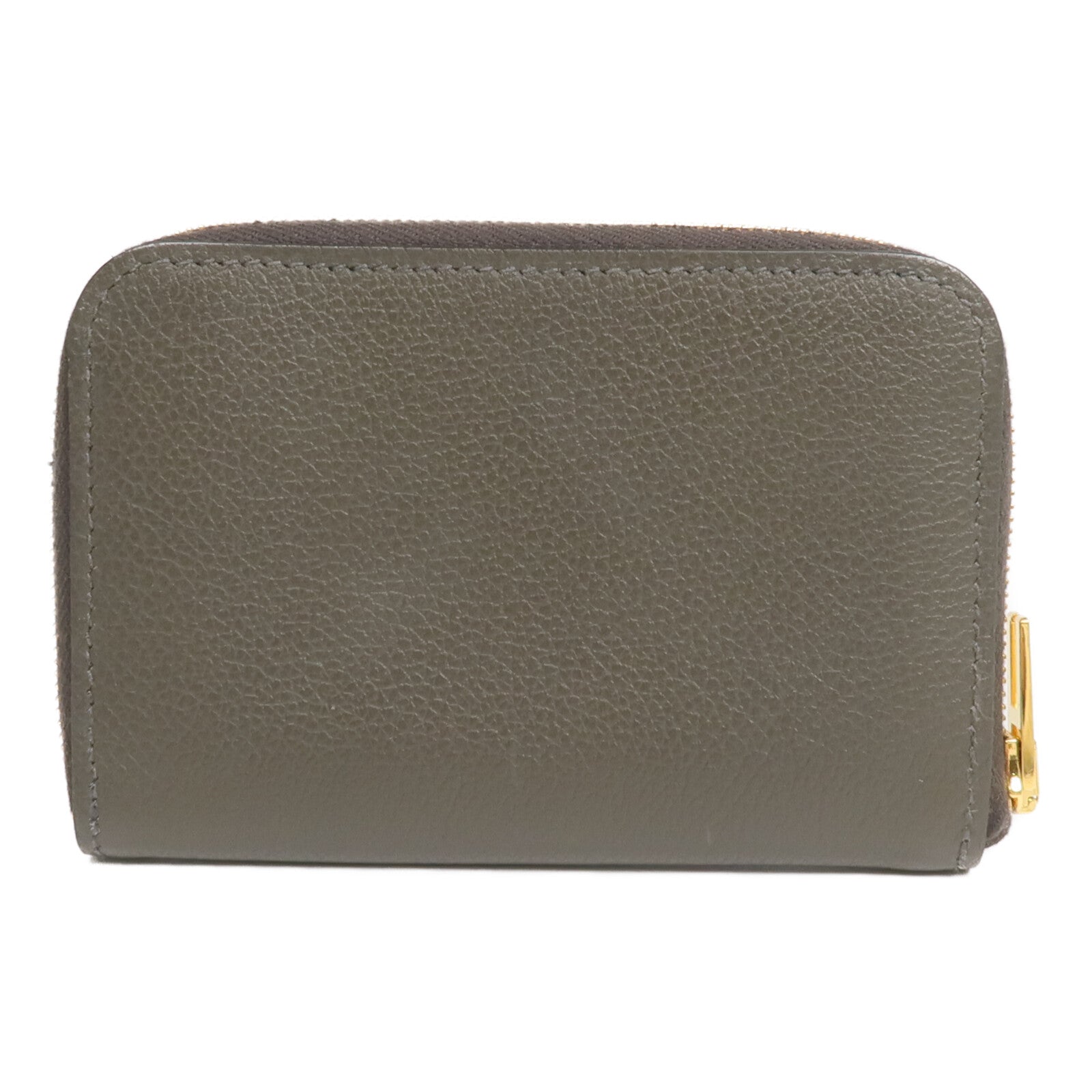 HERMES Evercolor皮革Zipengo H Compact Card Case卡片套Vert de Gris