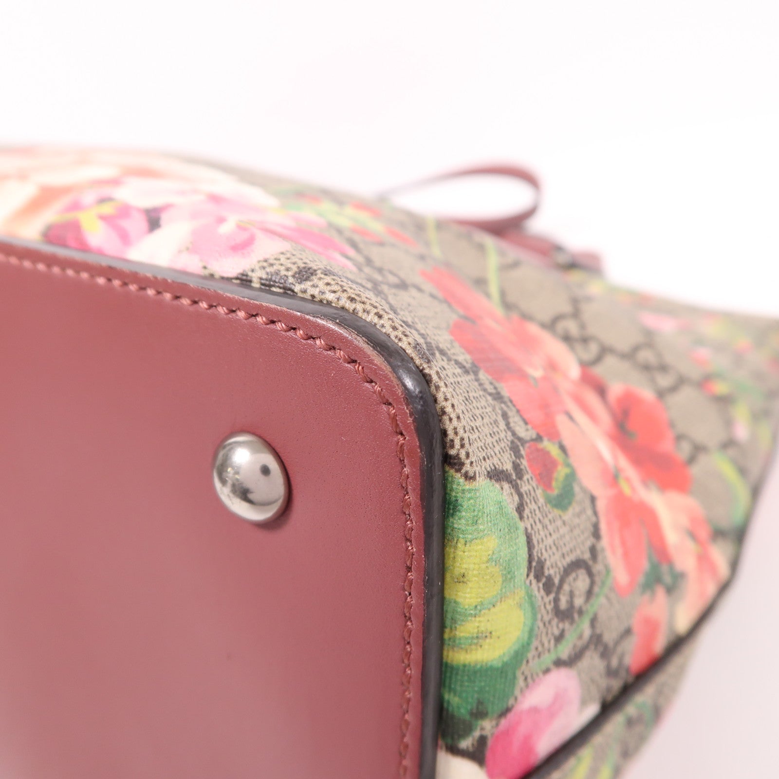 GUCCI 塗層帆布Shoulder Bag銀扣手挽肩背兩用袋