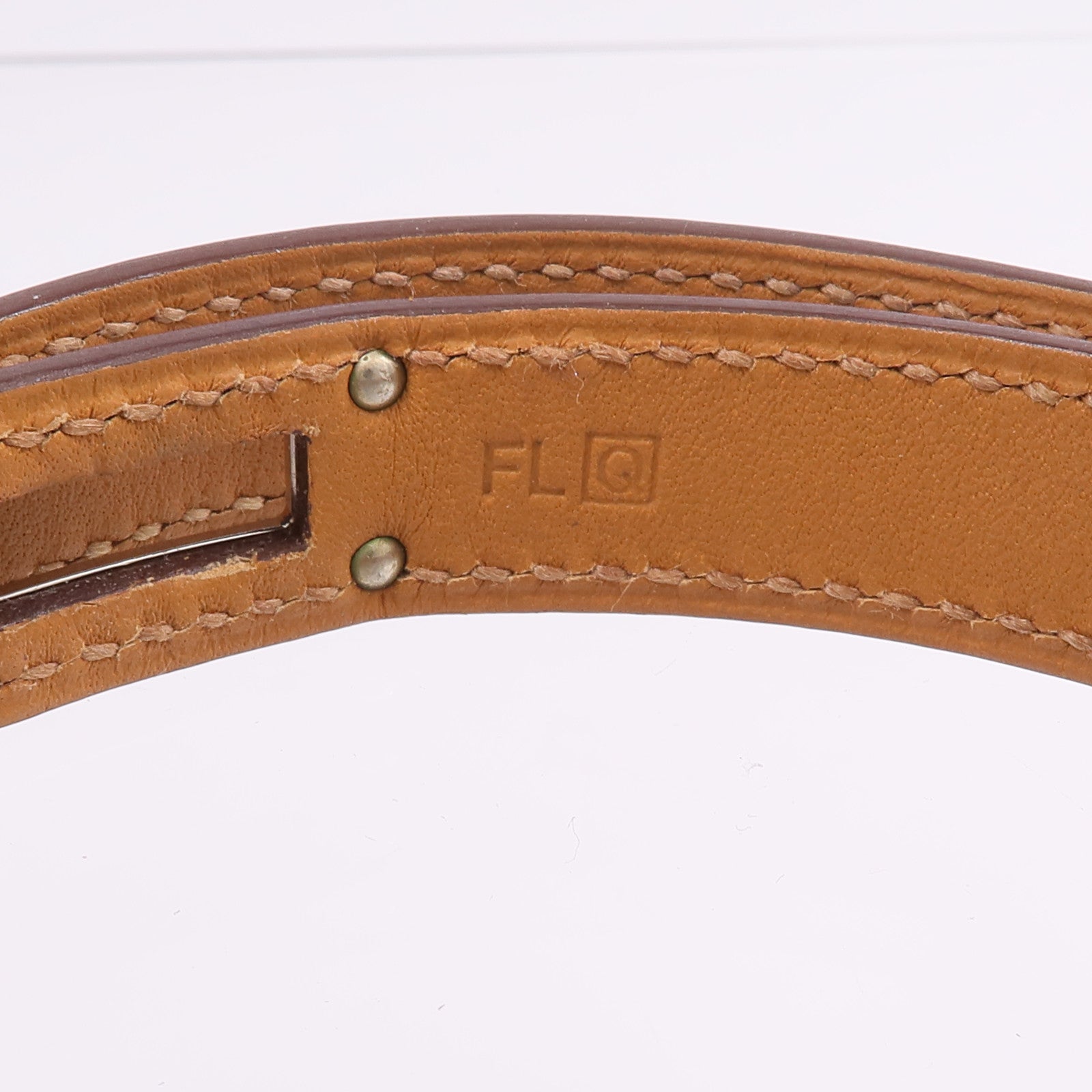 HERMES Swift皮革Kelly Double Tour Bracelet銀扣手帶Etoupe