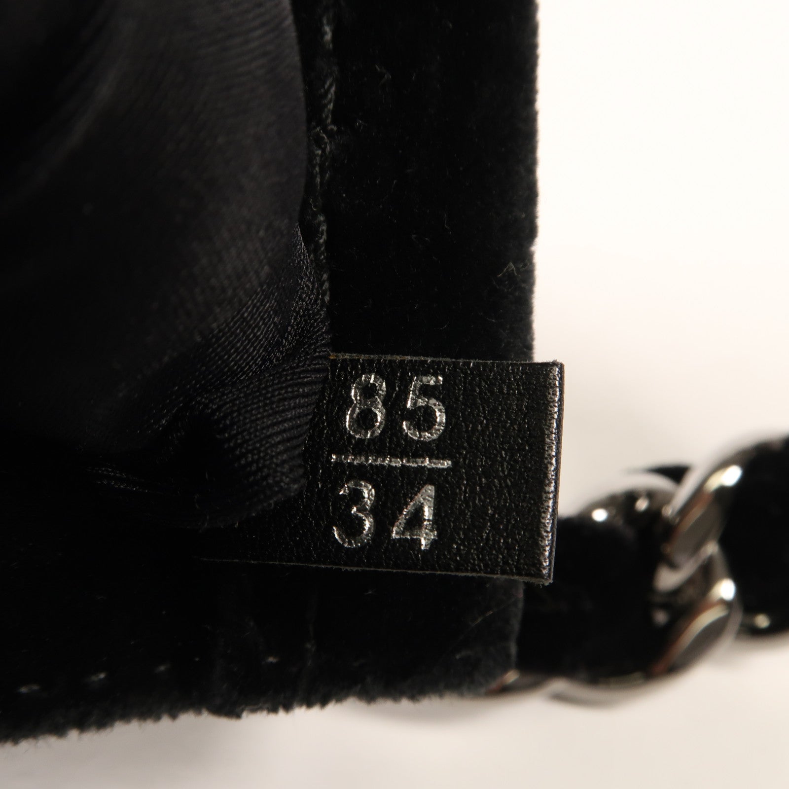 CHANEL 天鵝絨Belt銀扣皮帶