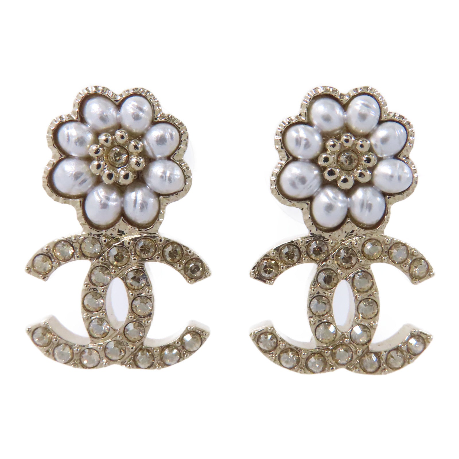 CHANEL PVC/金屬Earrings耳環白色/金色
