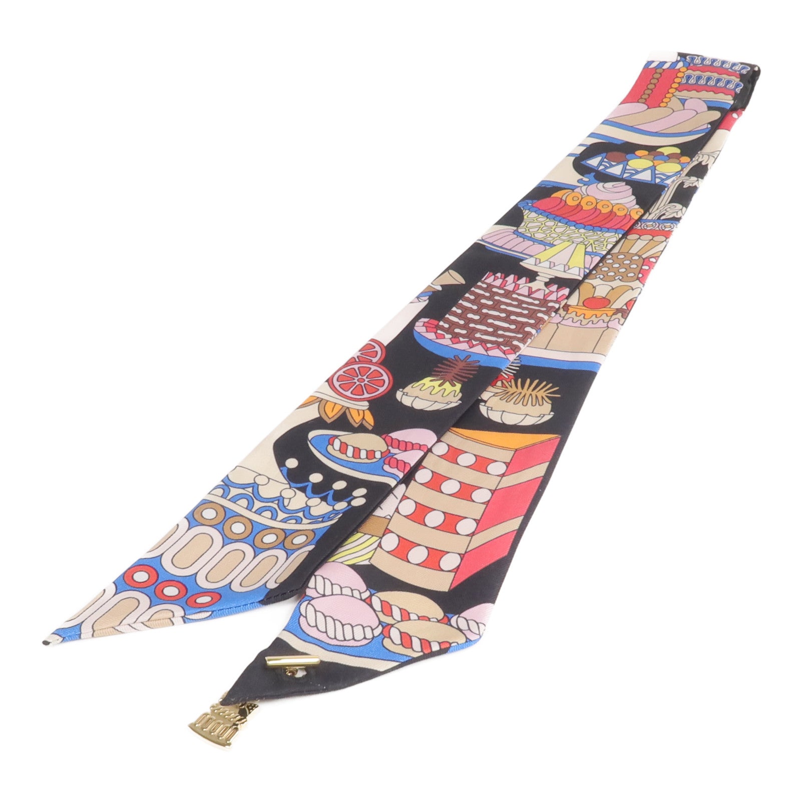 HERMES 絲質La Patisserie Francaise Charm Twilly絲巾