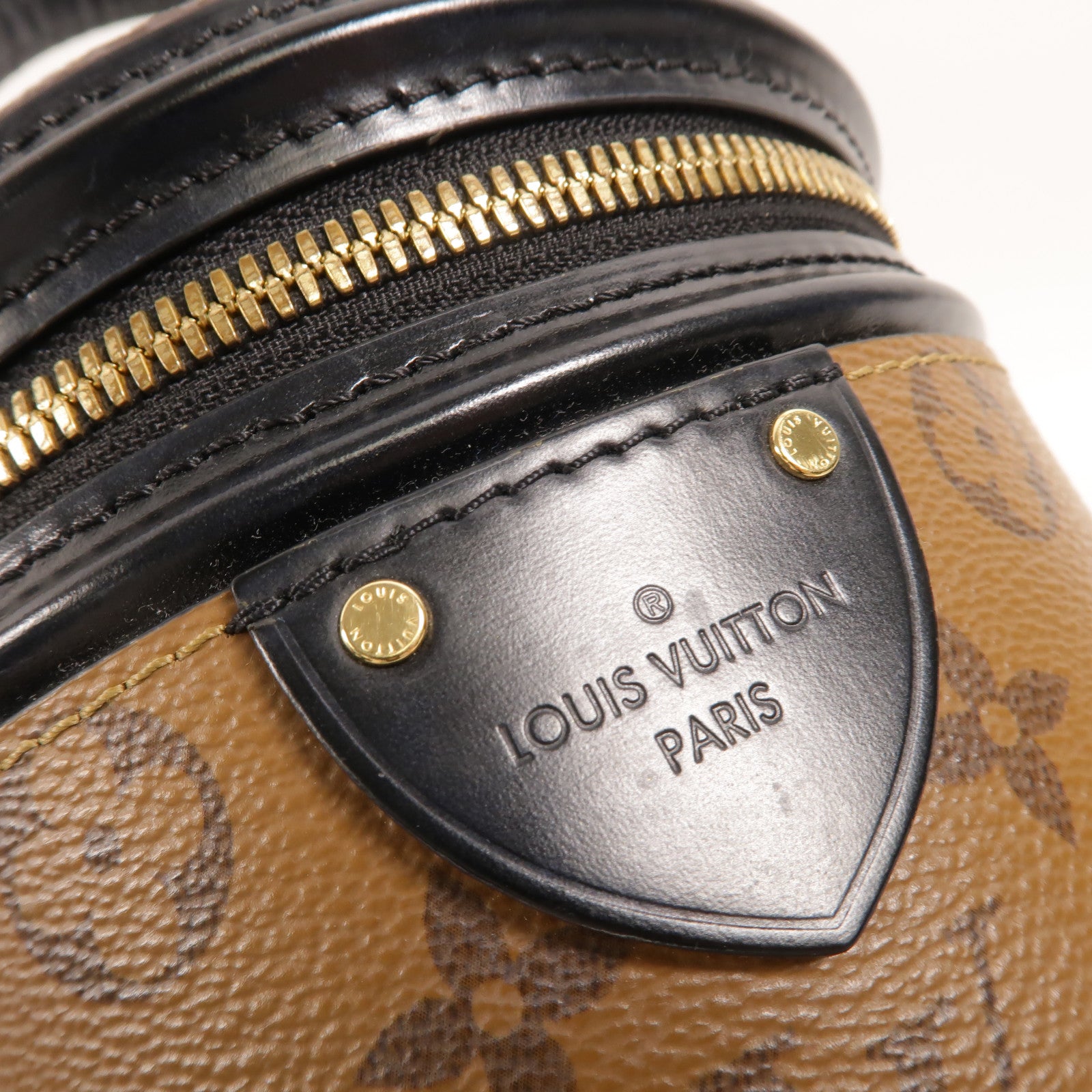 LOUIS VUITTON Monogram Reverse Cannes金扣手挽肩背兩用袋