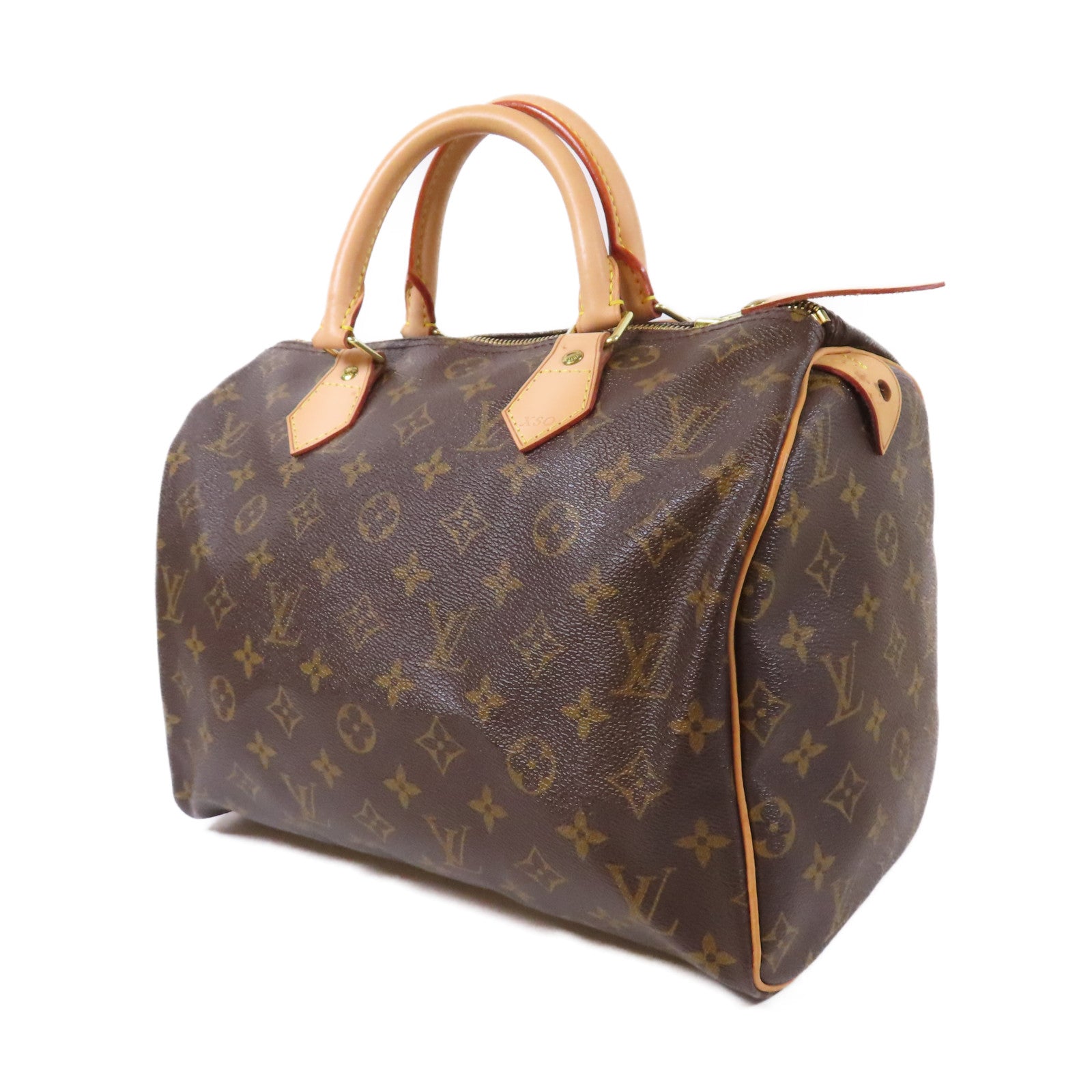 LOUIS VUITTON Monogram Speedy 30金扣手挽袋啡色