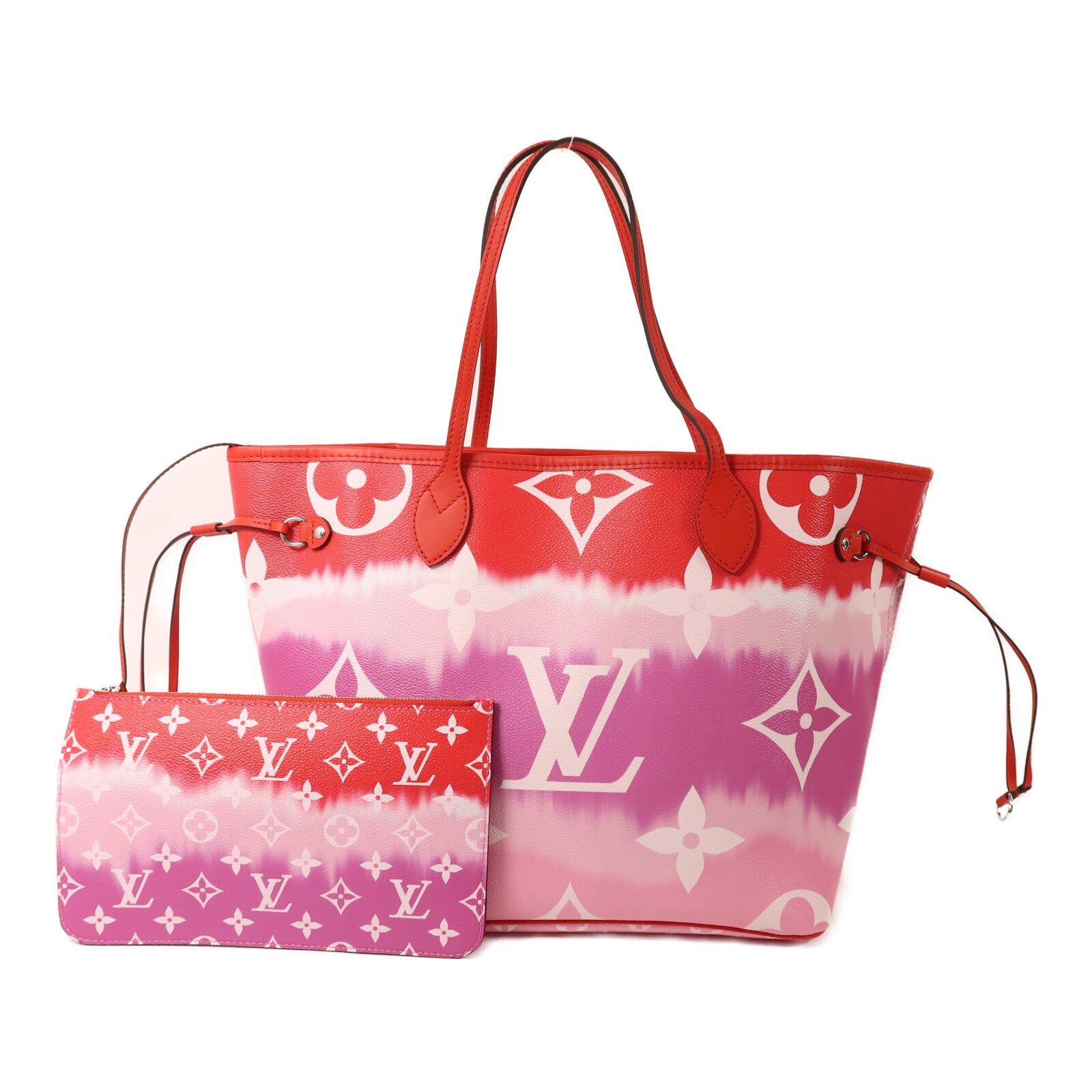 LOUIS VUITTON Monogram Escale Neverfull MM銀扣手挽袋