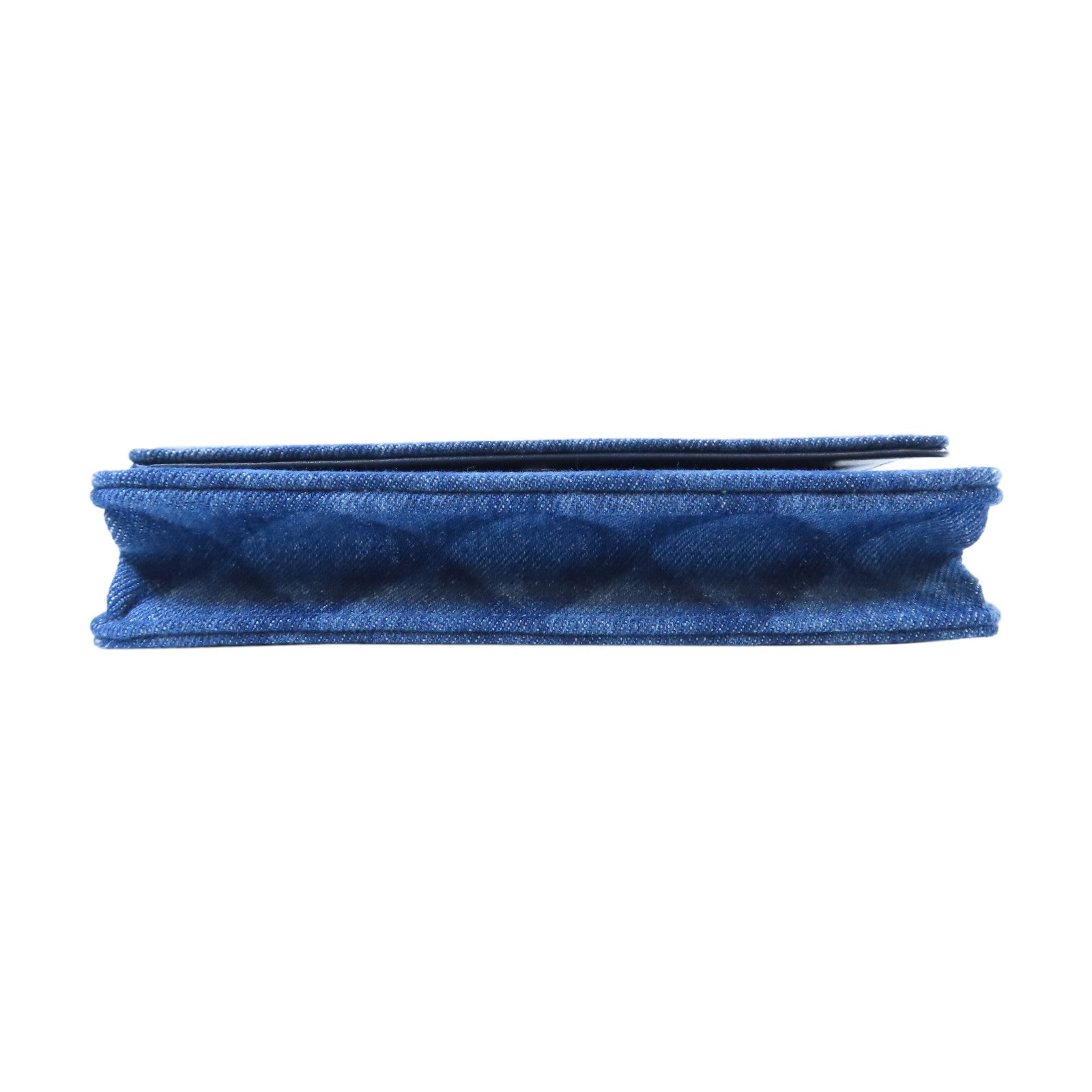 CHANEL 【激減優惠】牛仔布Wallet On Chain金扣鏈帶肩背袋藍色