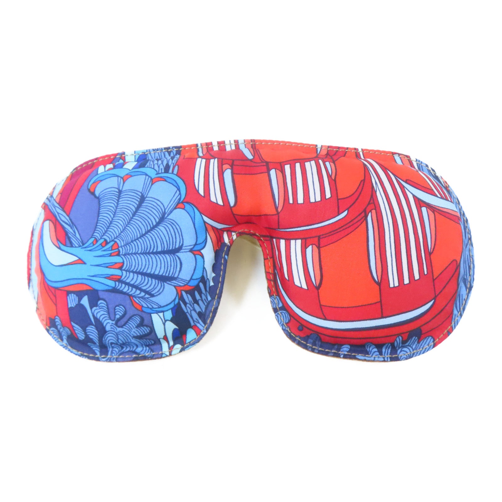 HERMES 絲質/皮革Not Sleepy Aviator Travel Mask眼罩紅色/藍色/啡色/白色