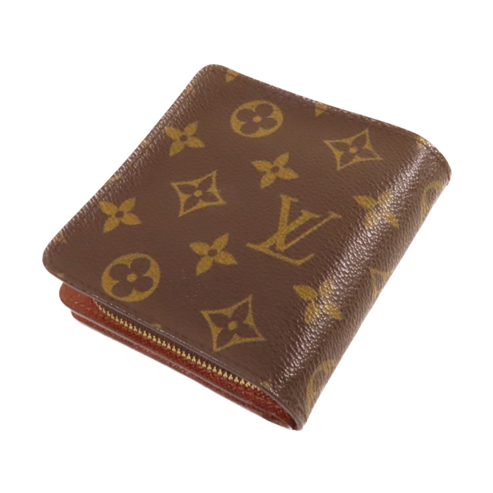 LOUIS VUITTON Monogram Compact Zip Wallet金扣錢包啡色