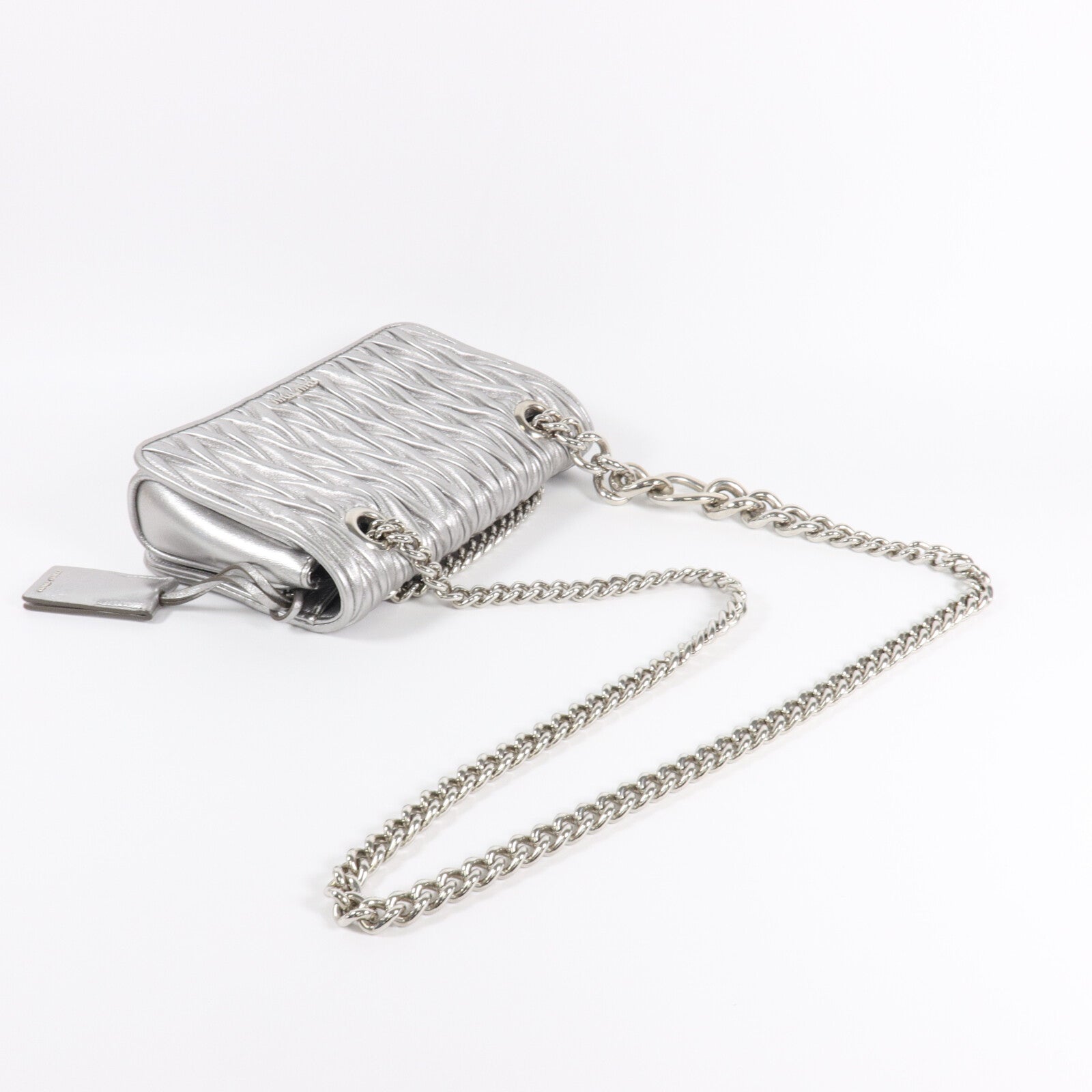 Miu Miu 牛皮皮革Chain Shoulder鏈帶肩背袋